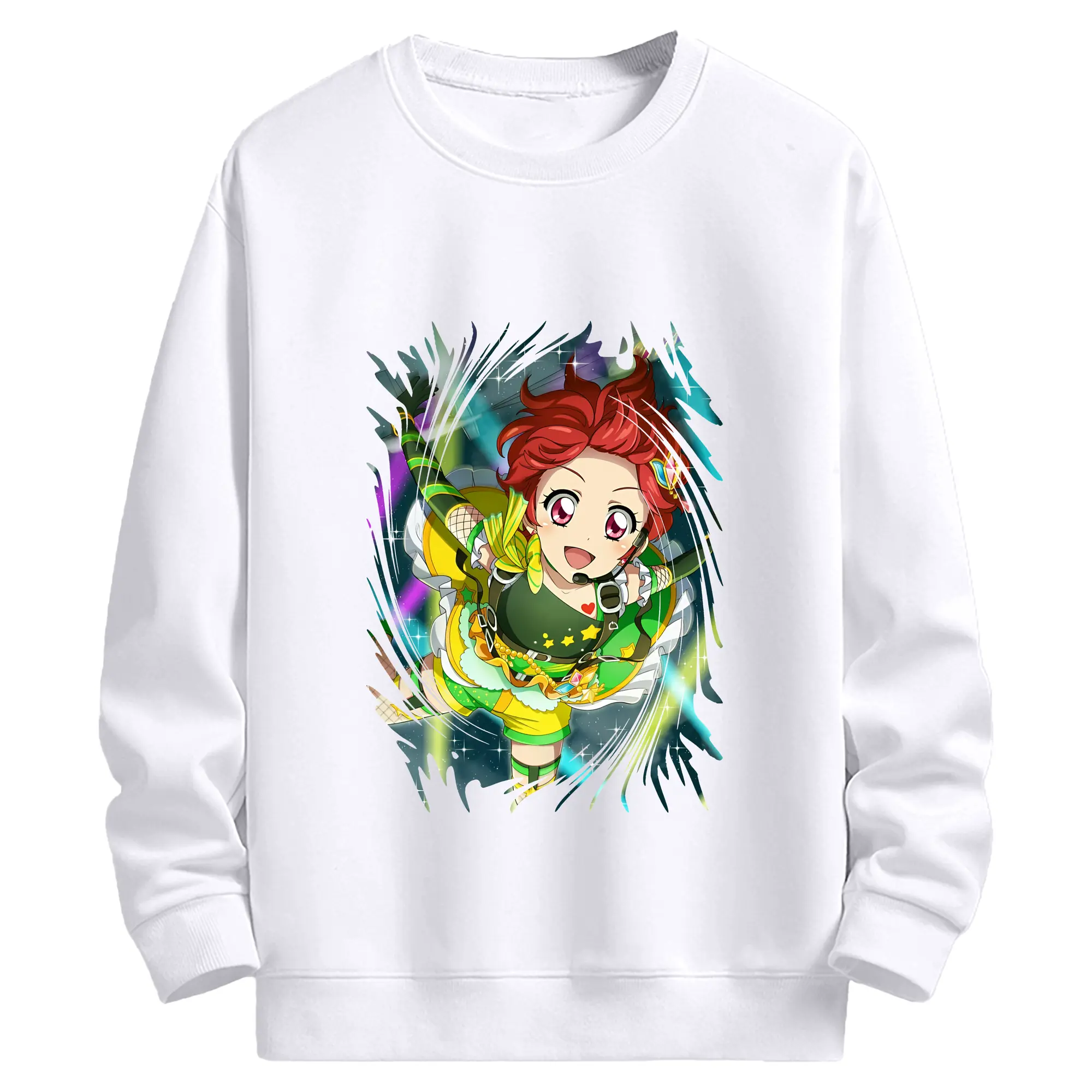 アイカツ グッズ 一ノ瀬 かえで - 高品質 クルーネック スウェット ・ コットン59％ ポリエステル41％ ・ ユニセックス 長袖 トレーナー ・ カジュアル デイリー スポーツ 散歩用