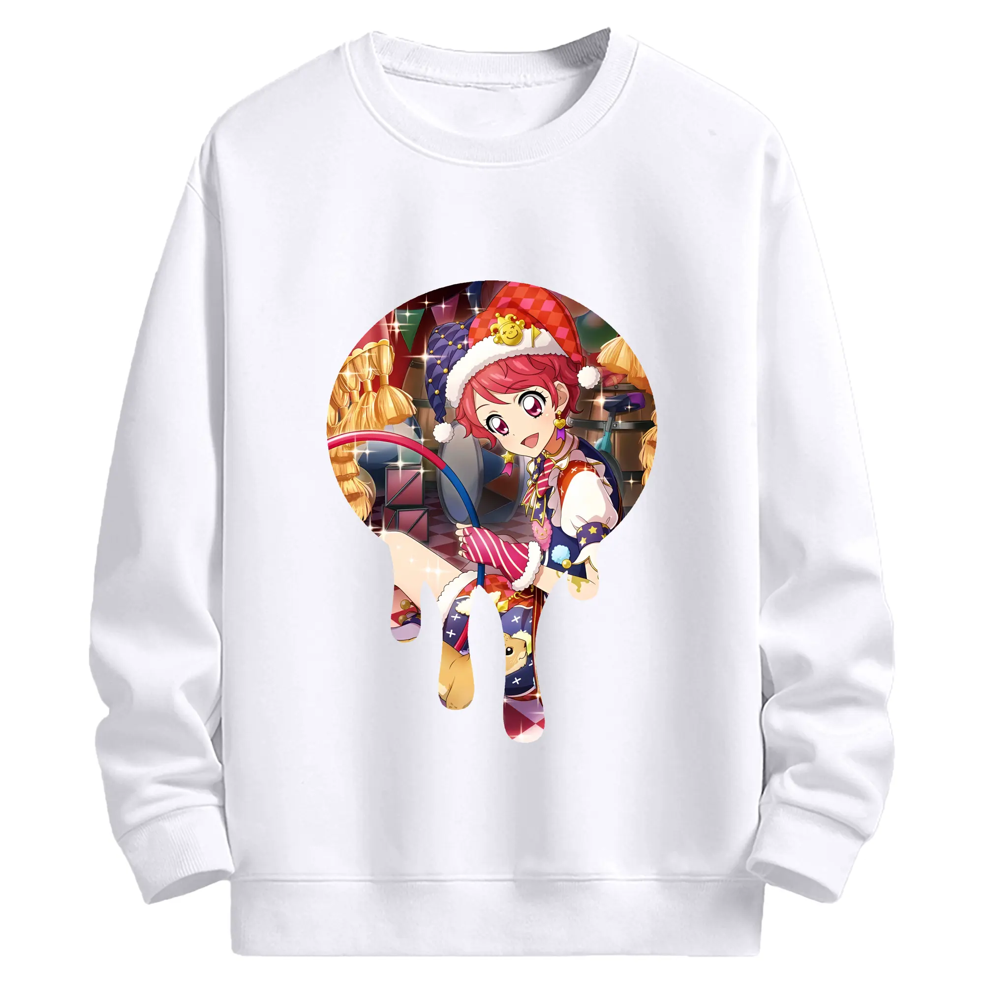 アイカツ グッズ 一ノ瀬 かえで - 高品質 クルーネック スウェット ・ コットン59％ ポリエステル41％ ・ ユニセックス 長袖 トレーナー ・ カジュアル デイリー スポーツ 散歩用