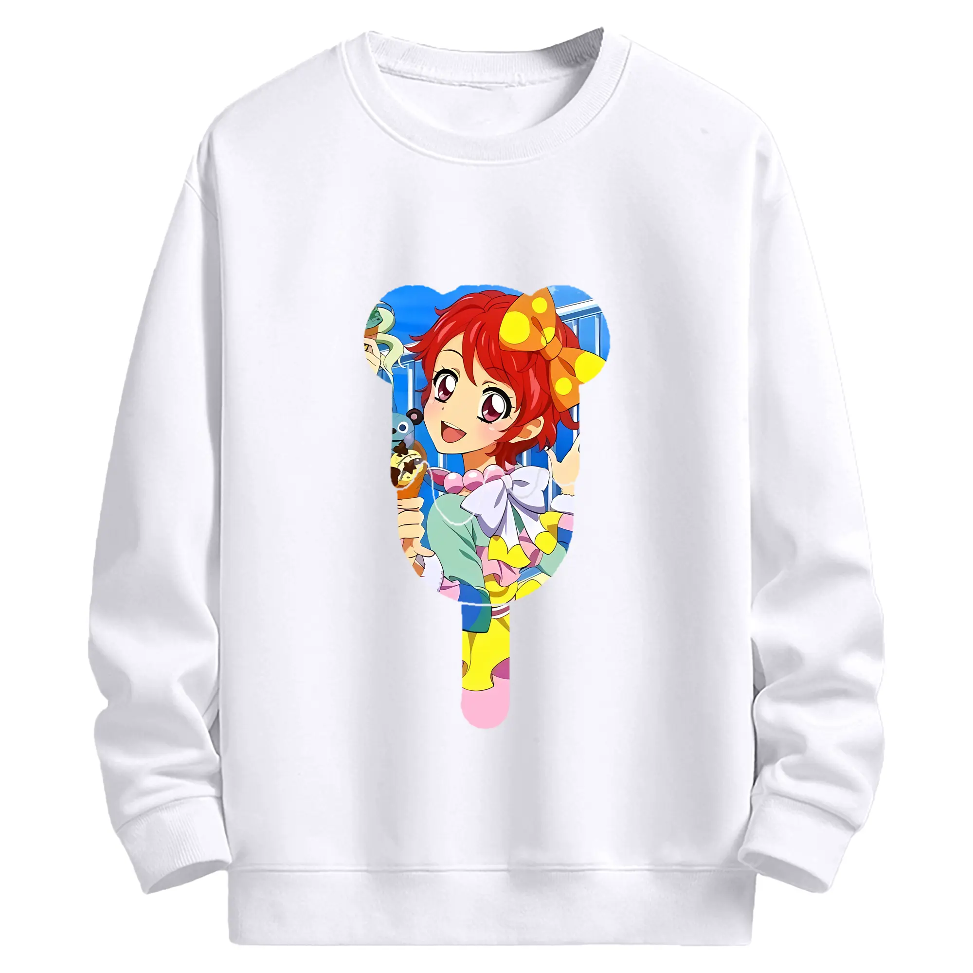 アイカツ グッズ 一ノ瀬 かえで - 高品質 クルーネック スウェット ・ コットン59％ ポリエステル41％ ・ ユニセックス 長袖 トレーナー ・ カジュアル デイリー スポーツ 散歩用