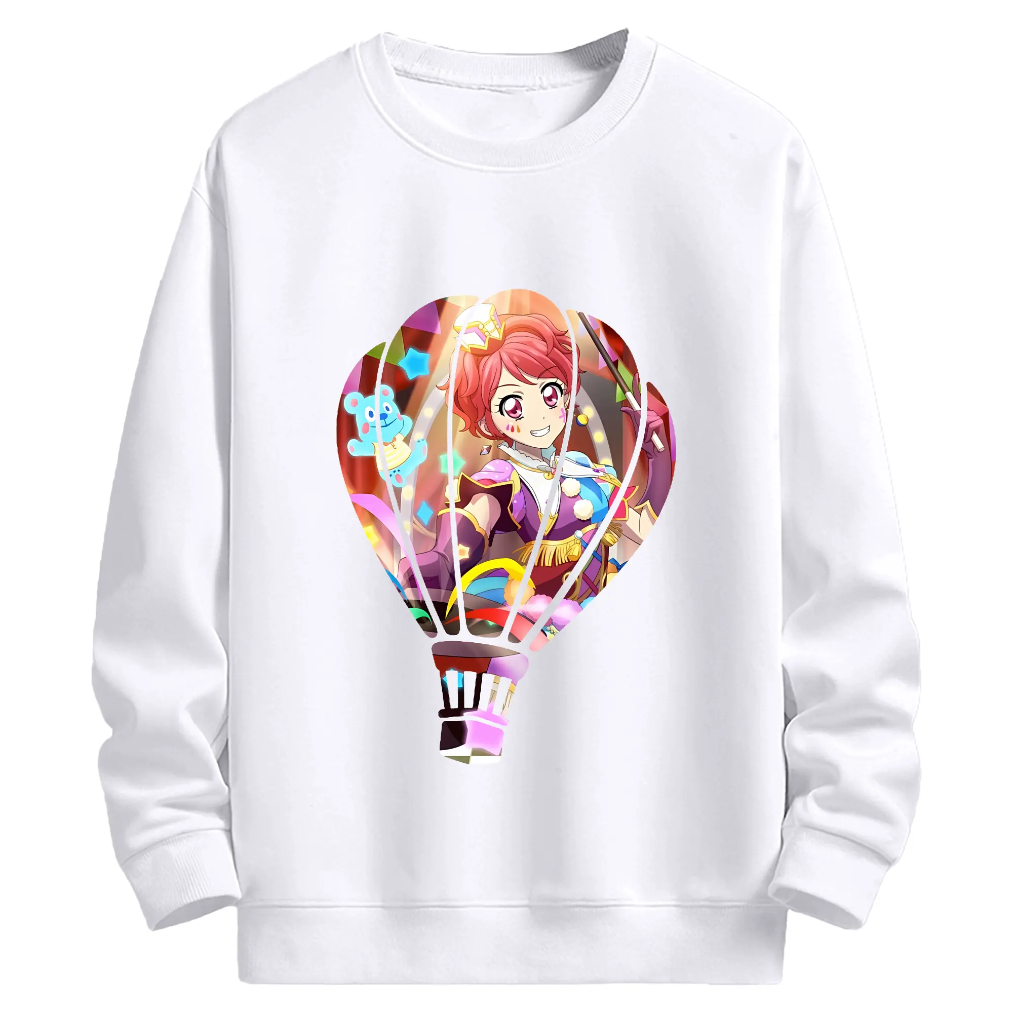 アイカツ グッズ 一ノ瀬 かえで - 高品質 クルーネック スウェット ・ コットン59％ ポリエステル41％ ・ ユニセックス 長袖 トレーナー ・ カジュアル デイリー スポーツ 散歩用