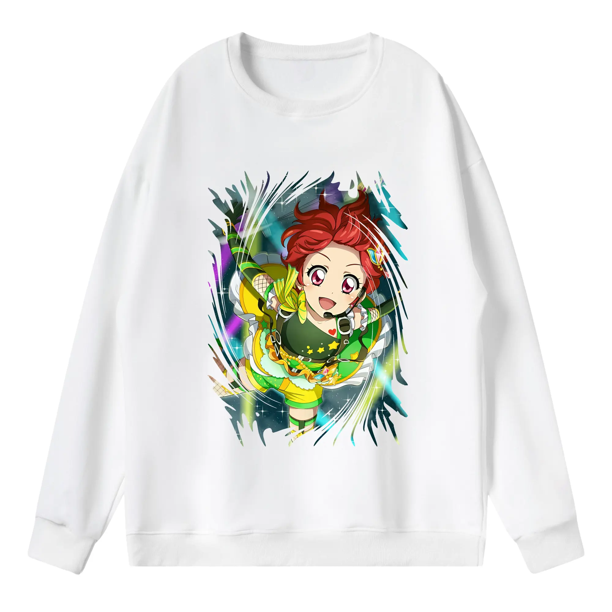 アイカツ グッズ 一ノ瀬 かえで - 薄手 クルーネック スウェット 裏毛260g · ポリエステル 春秋向け カジュアル 男女兼用 · トレーナー デイリー スポーツ 散歩に最適