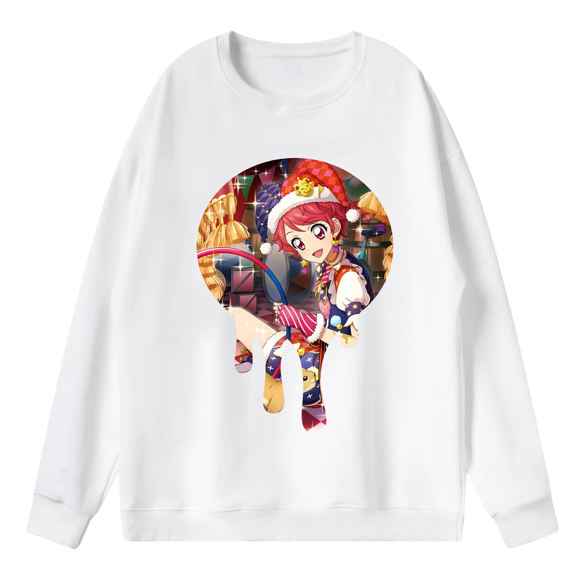 アイカツ グッズ 一ノ瀬 かえで - 薄手 クルーネック スウェット 裏毛260g · ポリエステル 春秋向け カジュアル 男女兼用 · トレーナー デイリー スポーツ 散歩に最適