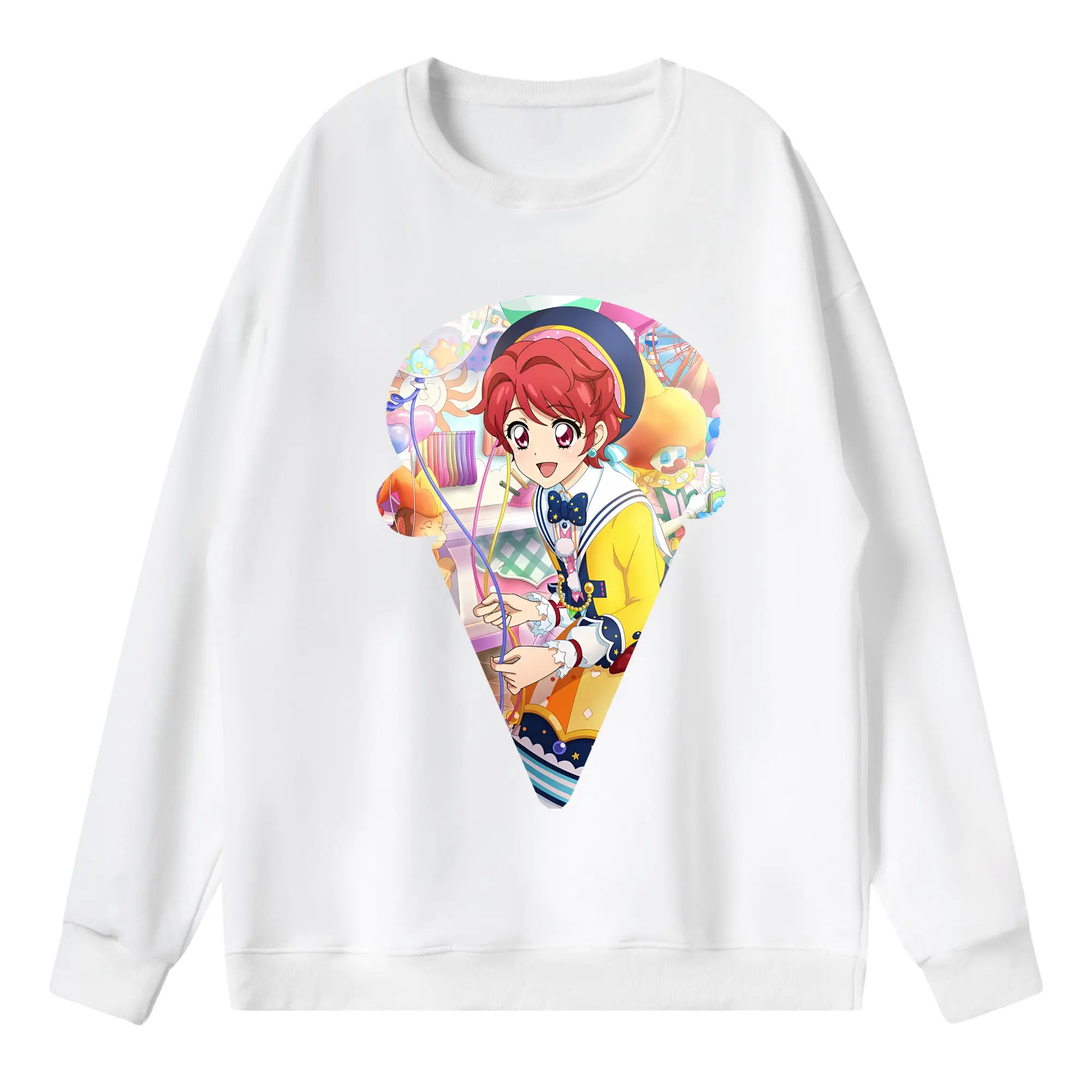 アイカツ グッズ 一ノ瀬 かえで - 薄手 クルーネック スウェット 裏毛260g · ポリエステル 春秋向け カジュアル 男女兼用 · トレーナー デイリー スポーツ 散歩に最適