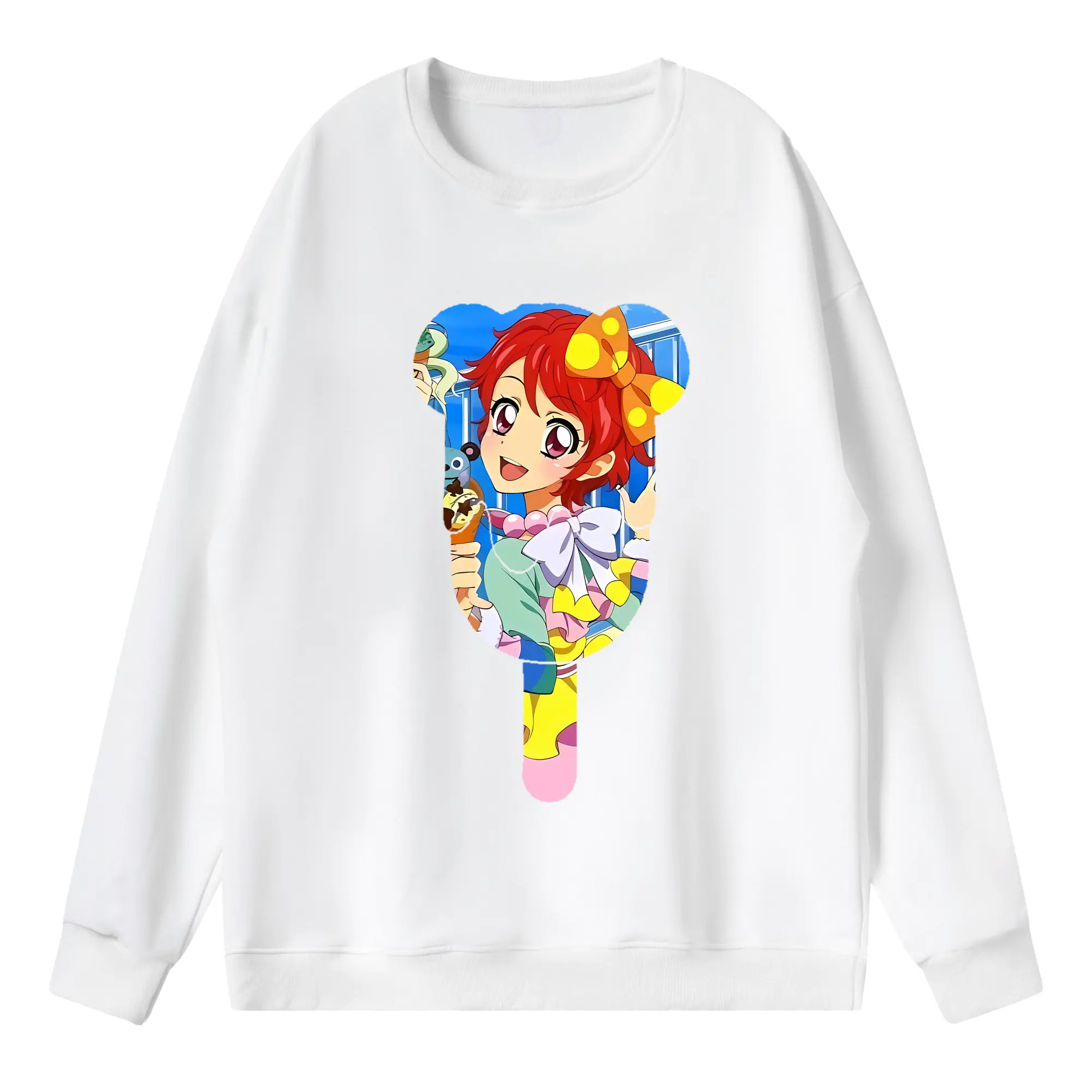 アイカツ グッズ 一ノ瀬 かえで - 薄手 クルーネック スウェット 裏毛260g · ポリエステル 春秋向け カジュアル 男女兼用 · トレーナー デイリー スポーツ 散歩に最適