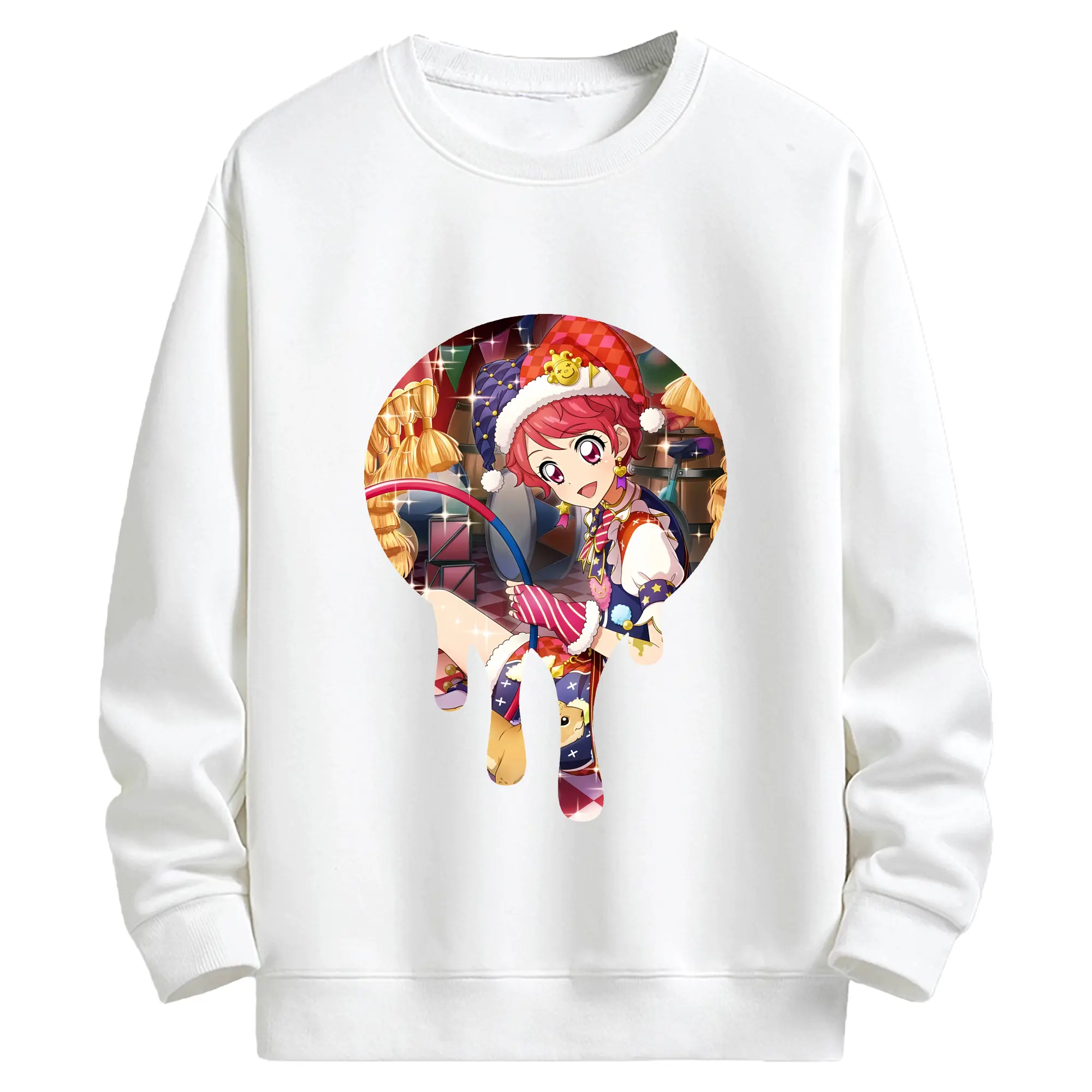 アイカツ グッズ 一ノ瀬 かえで - キッズ クルーネックスウェットシャツ ・ フロントプリント ・ 綿80％ ポリエステル20％ ・ 快適 通学 スポーツ 日常使い お散歩用