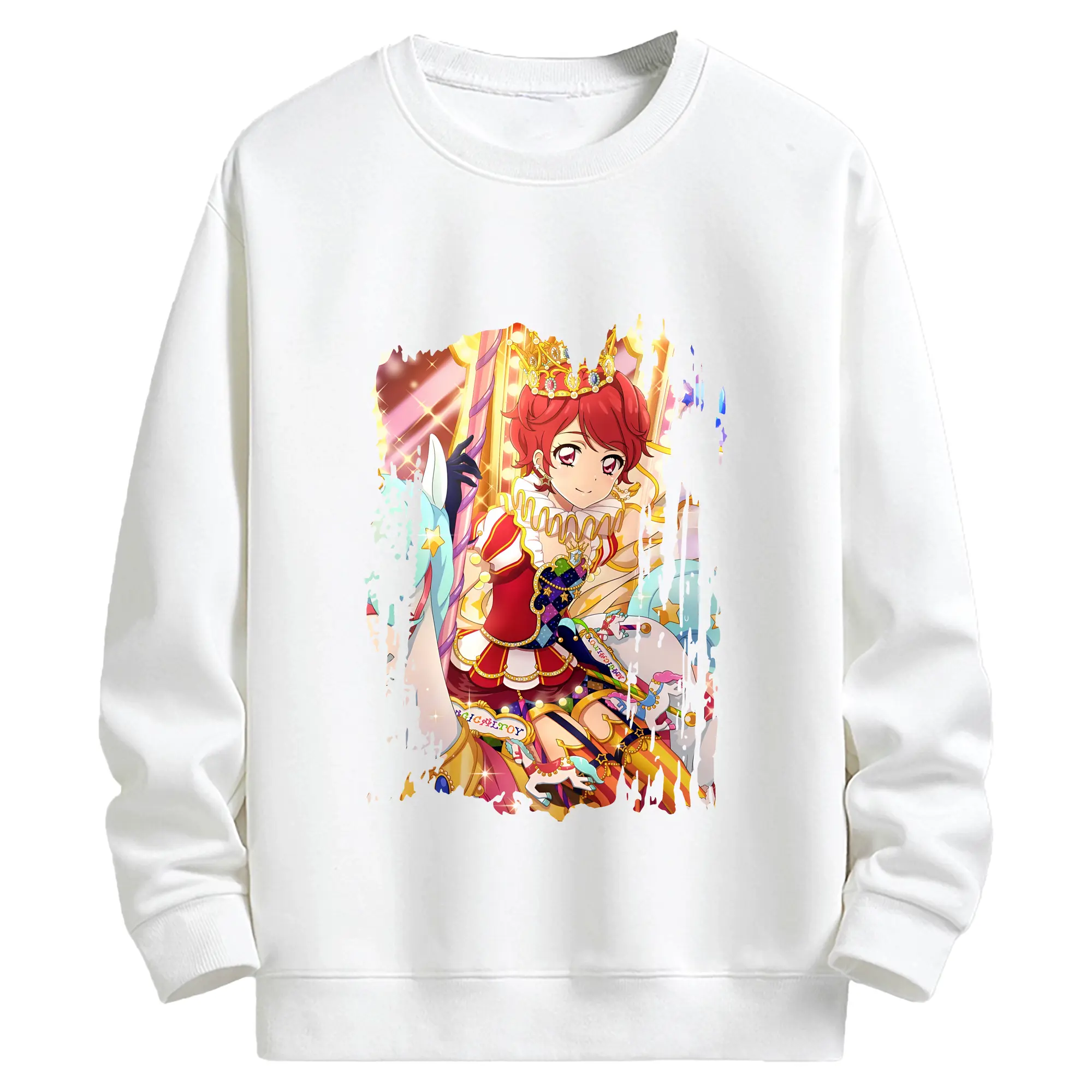 アイカツ グッズ 一ノ瀬 かえで - キッズ クルーネックスウェットシャツ ・ フロントプリント ・ 綿80％ ポリエステル20％ ・ 快適 通学 スポーツ 日常使い お散歩用