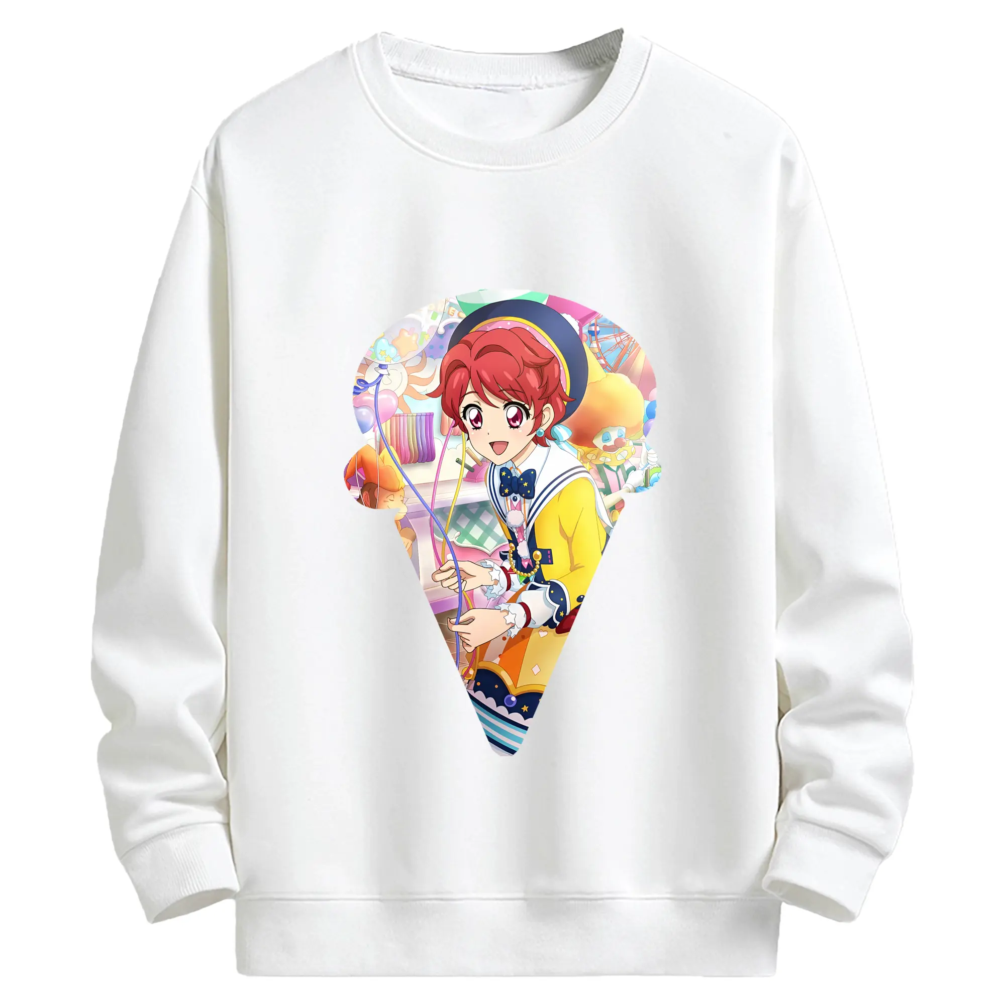 アイカツ グッズ 一ノ瀬 かえで - キッズ クルーネックスウェットシャツ ・ フロントプリント ・ 綿80％ ポリエステル20％ ・ 快適 通学 スポーツ 日常使い お散歩用