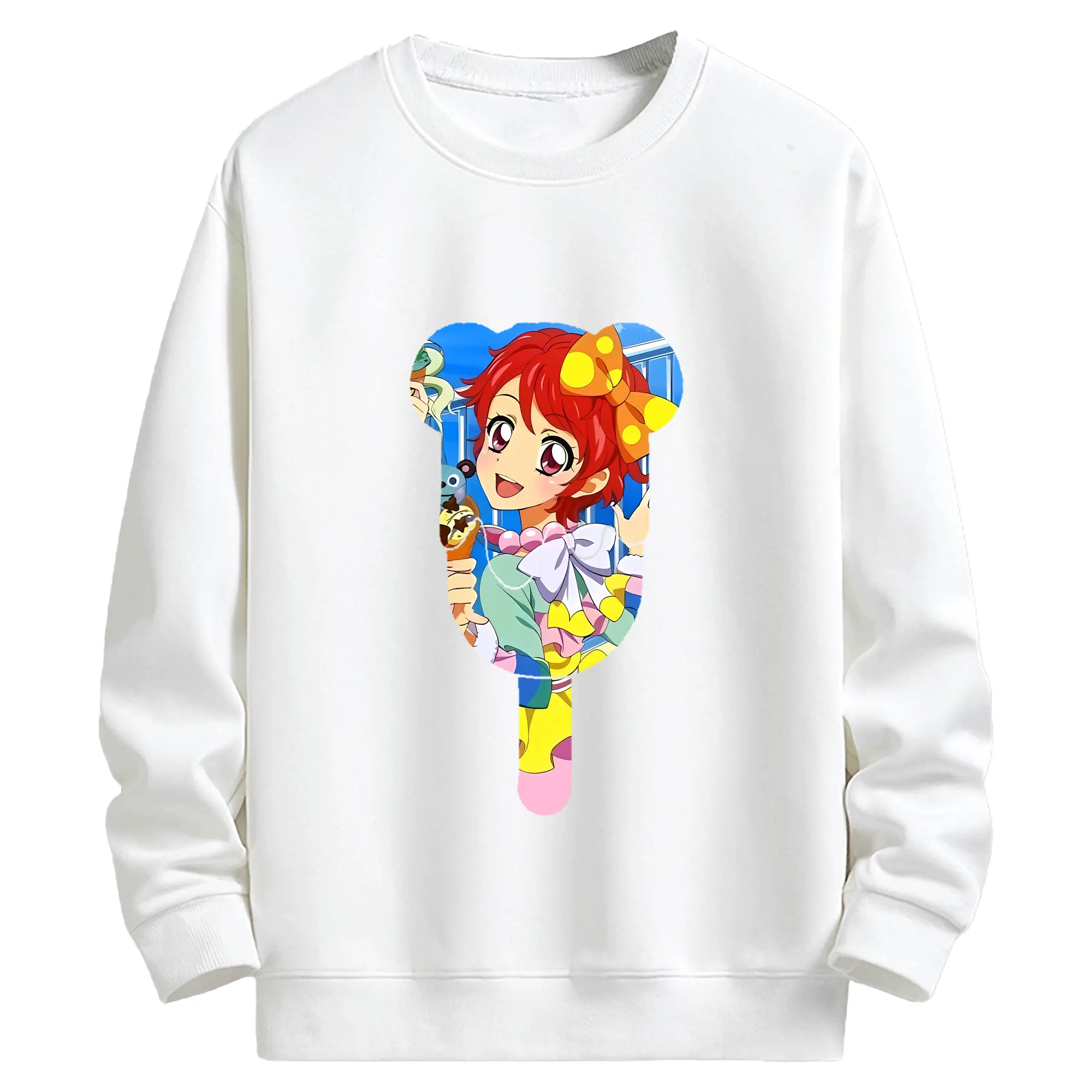 アイカツ グッズ 一ノ瀬 かえで - キッズ クルーネックスウェットシャツ ・ フロントプリント ・ 綿80％ ポリエステル20％ ・ 快適 通学 スポーツ 日常使い お散歩用