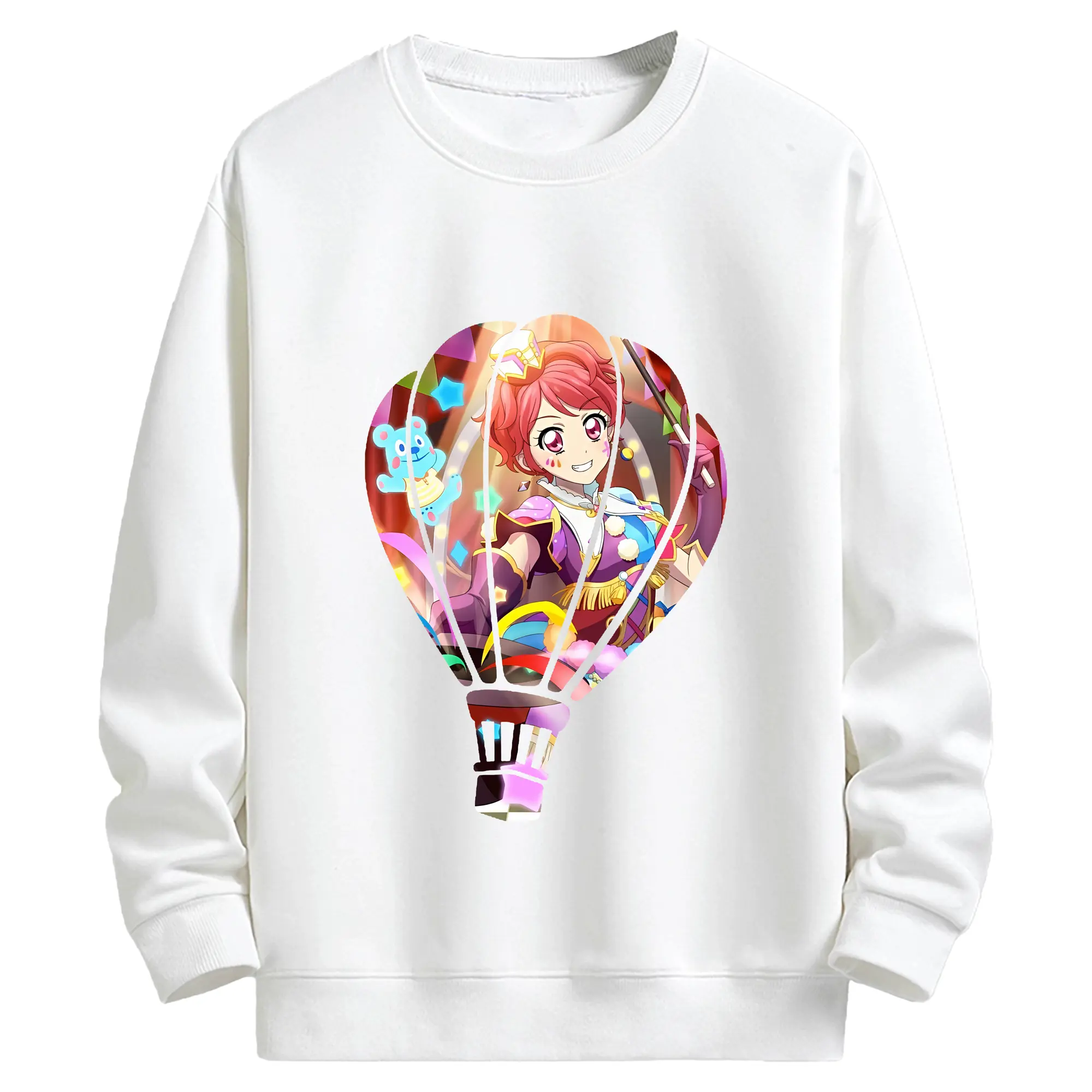 アイカツ グッズ 一ノ瀬 かえで - キッズ クルーネックスウェットシャツ ・ フロントプリント ・ 綿80％ ポリエステル20％ ・ 快適 通学 スポーツ 日常使い お散歩用