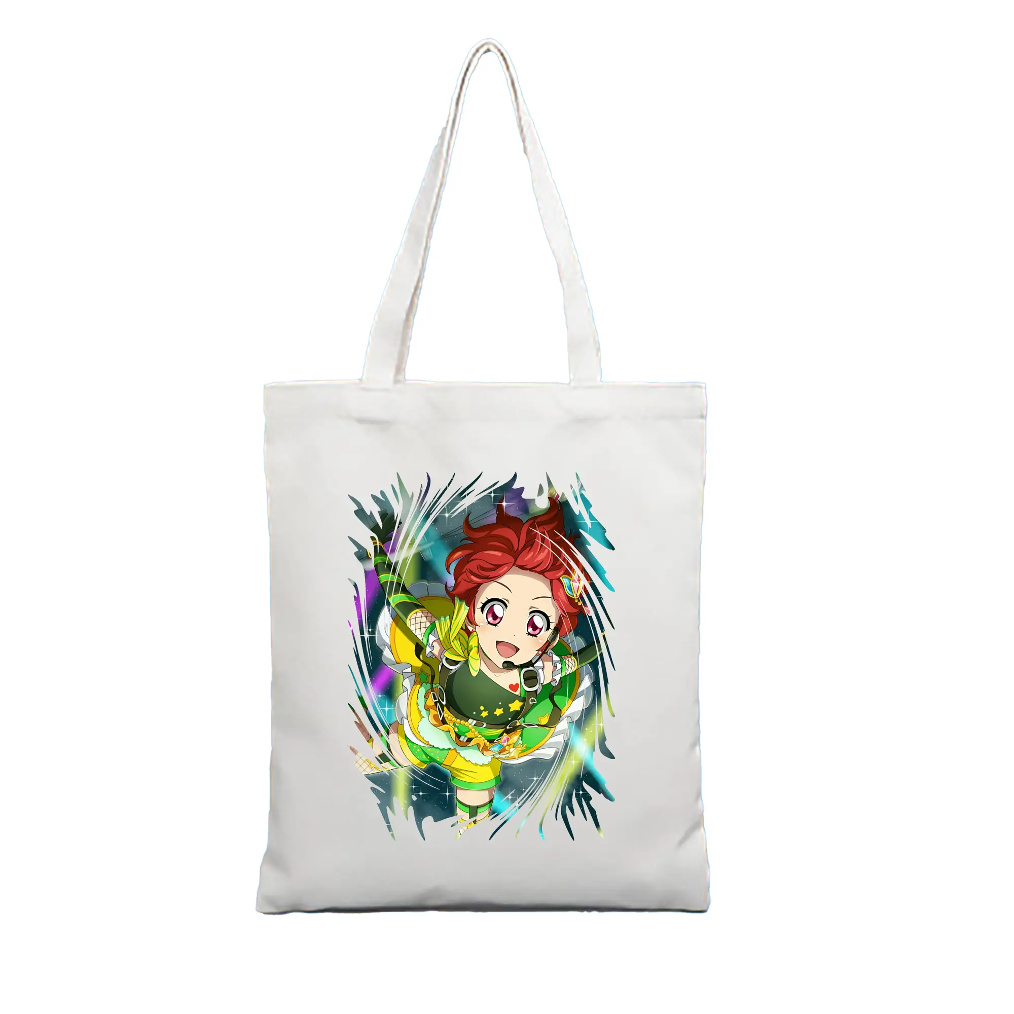 アイカツ グッズ 一ノ瀬 かえで - 縦型キャンバス手提げバッグ（トートバッグ） ・ キャンバス素材 ・ ショッピング用 ・ 軽量 丈夫 お手入れ簡単