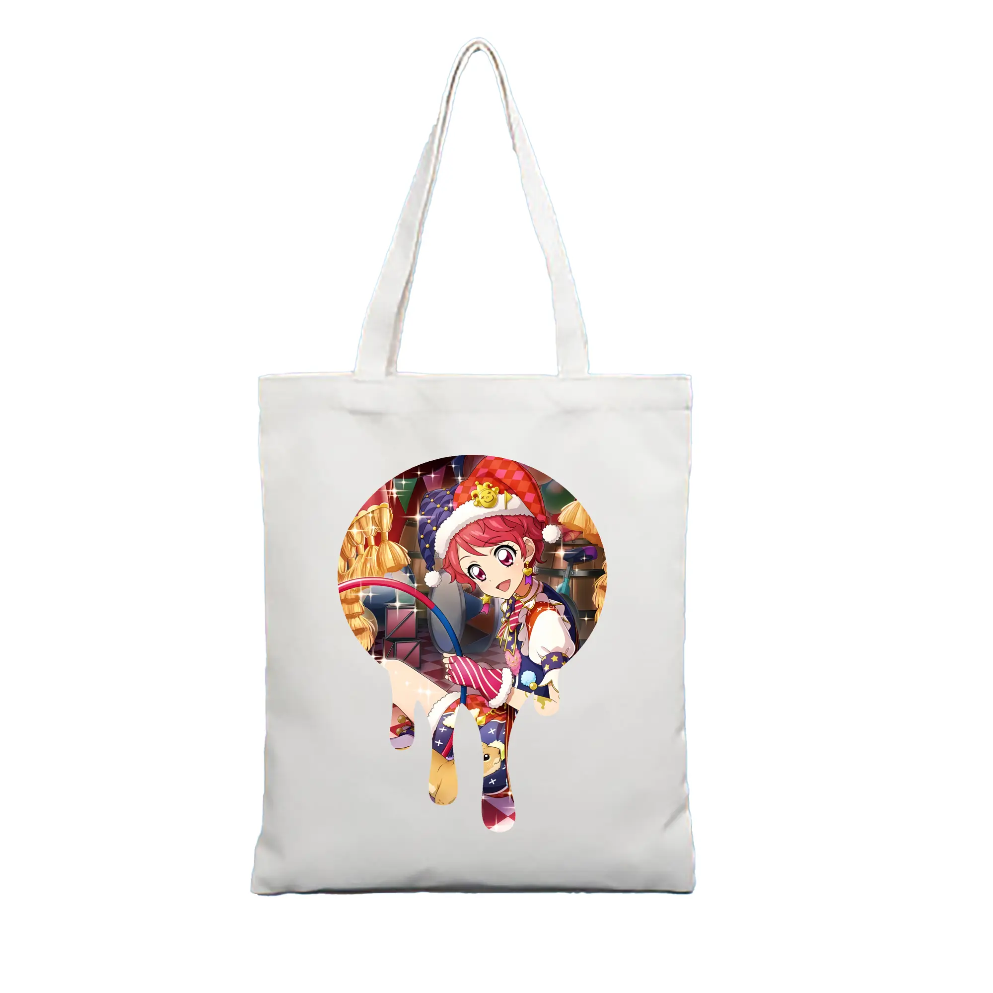 アイカツ グッズ 一ノ瀬 かえで - 縦型キャンバス手提げバッグ（トートバッグ） ・ キャンバス素材 ・ ショッピング用 ・ 軽量 丈夫 お手入れ簡単