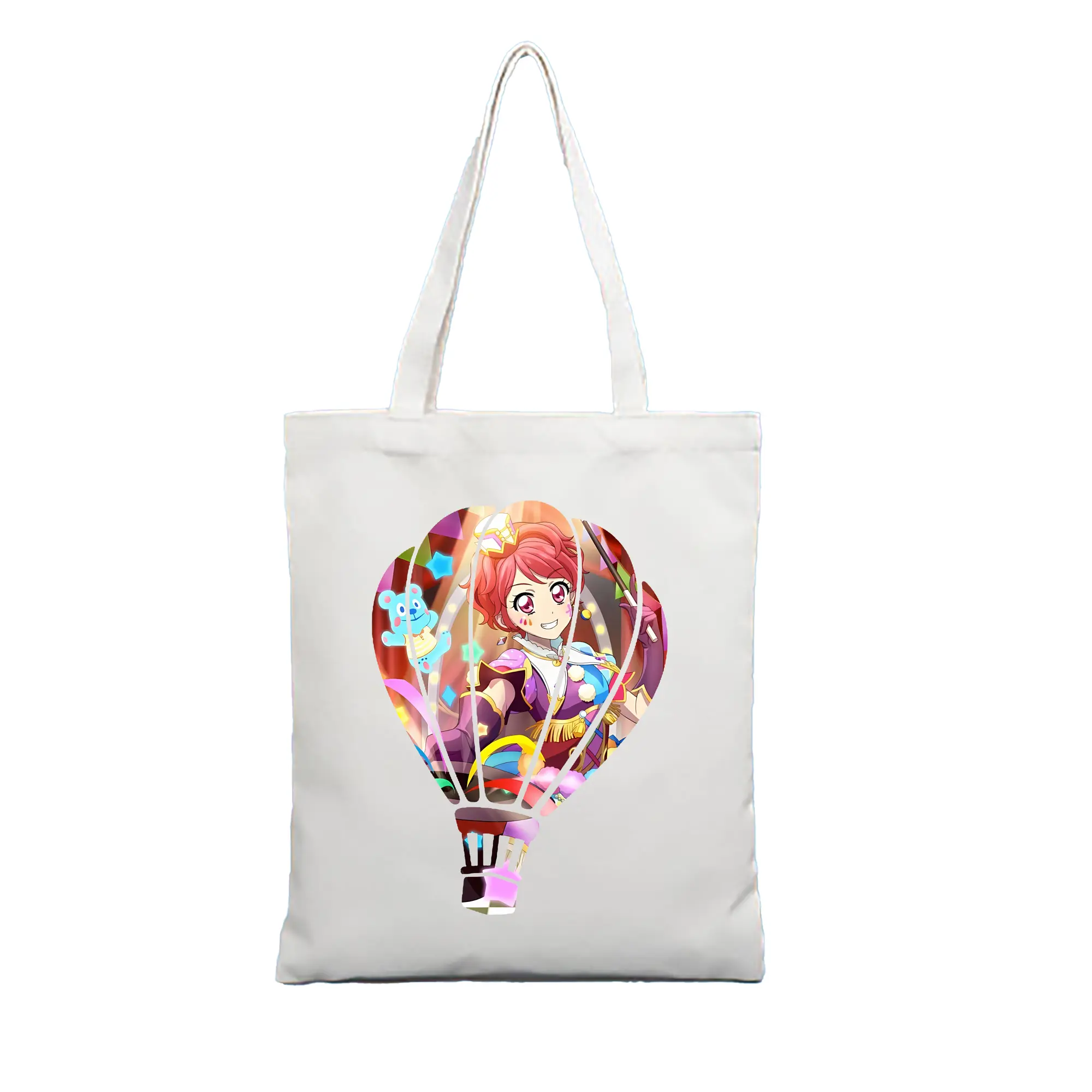 アイカツ グッズ 一ノ瀬 かえで - 縦型キャンバス手提げバッグ（トートバッグ） ・ キャンバス素材 ・ ショッピング用 ・ 軽量 丈夫 お手入れ簡単