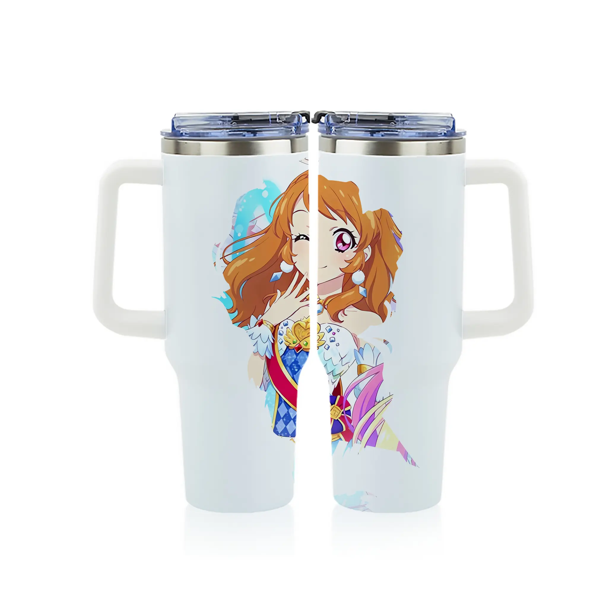 アイカツ グッズ 大空 あかり - 1200mL フルプリント車用タンブラー ・ 304ステンレス 内側 ・ 201ステンレス 外側 ・ 保温 保冷 ・ 通勤 ドライブ アウトドア用