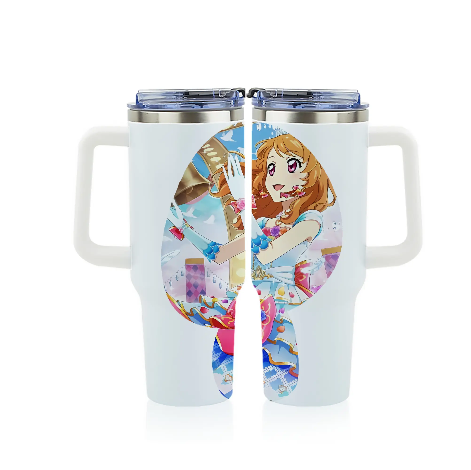 アイカツ グッズ 大空 あかり - 1200mL フルプリント車用タンブラー ・ 304ステンレス 内側 ・ 201ステンレス 外側 ・ 保温 保冷 ・ 通勤 ドライブ アウトドア用