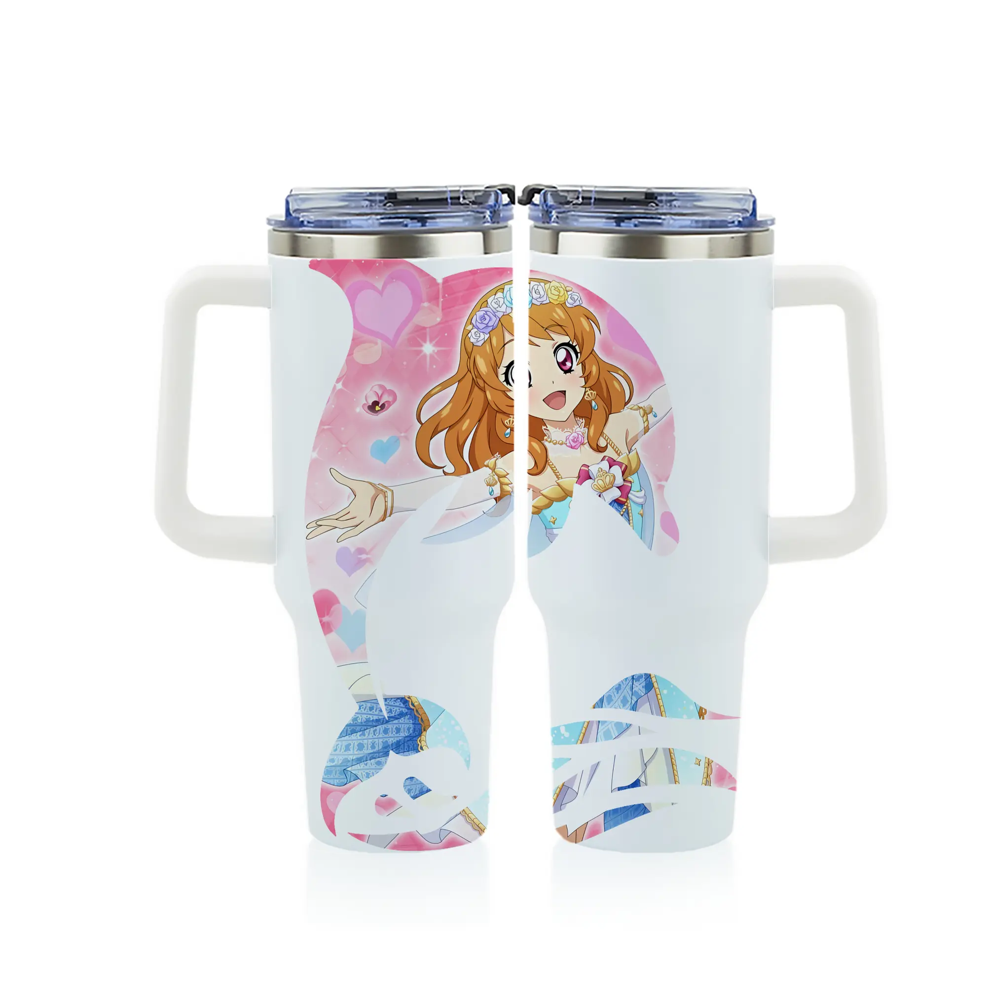 アイカツ グッズ 大空 あかり - 1200mL フルプリント車用タンブラー ・ 304ステンレス 内側 ・ 201ステンレス 外側 ・ 保温 保冷 ・ 通勤 ドライブ アウトドア用