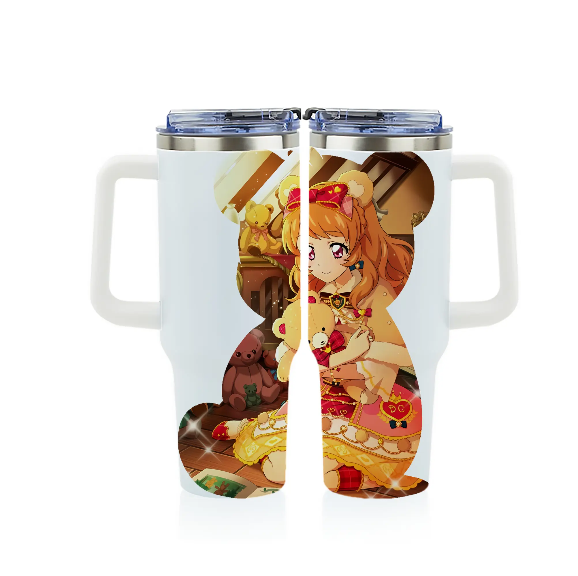 アイカツ グッズ 大空 あかり - 1200mL フルプリント車用タンブラー ・ 304ステンレス 内側 ・ 201ステンレス 外側 ・ 保温 保冷 ・ 通勤 ドライブ アウトドア用