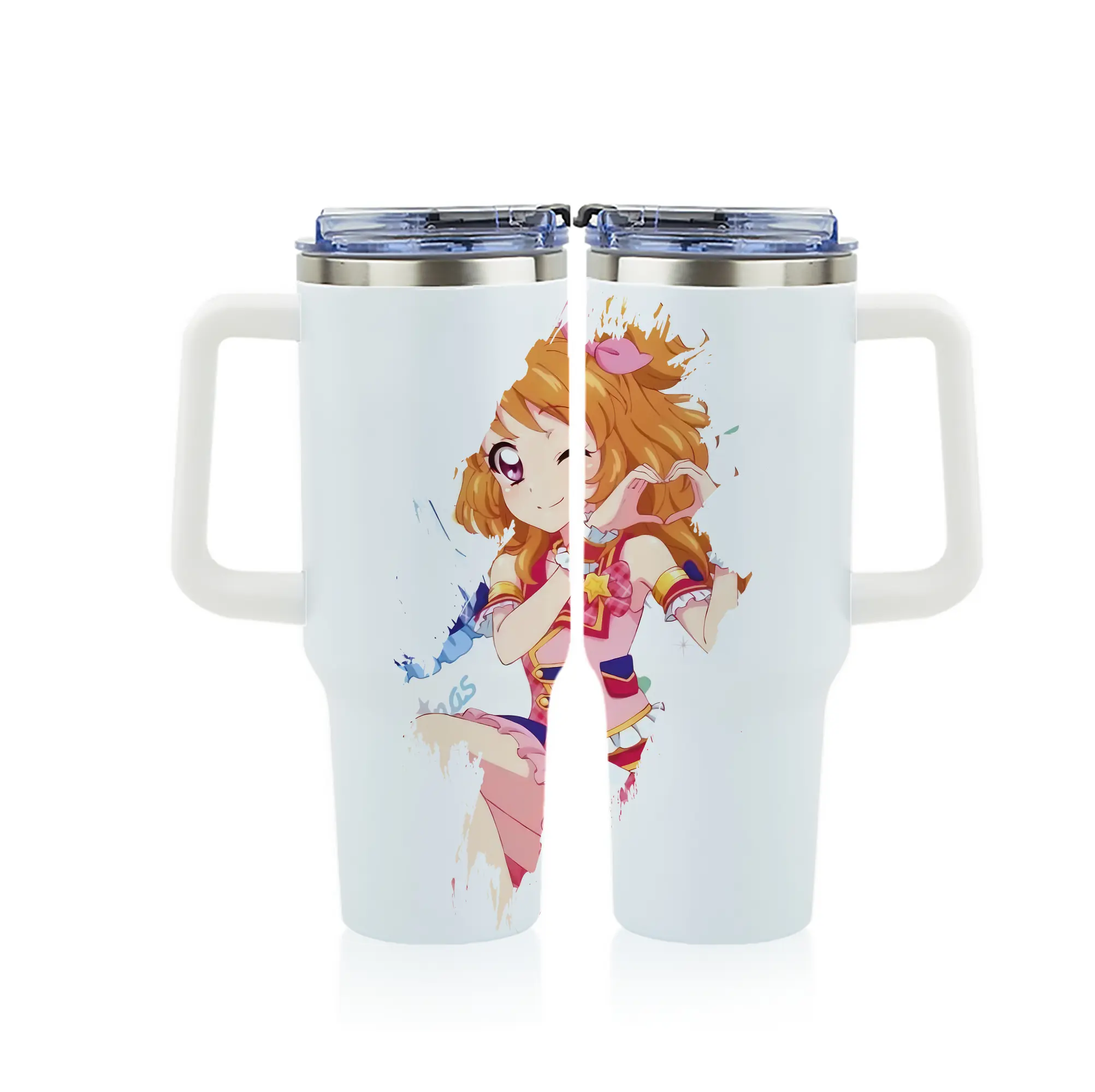 アイカツ グッズ 大空 あかり - 1200mL フルプリント車用タンブラー ・ 304ステンレス 内側 ・ 201ステンレス 外側 ・ 保温 保冷 ・ 通勤 ドライブ アウトドア用