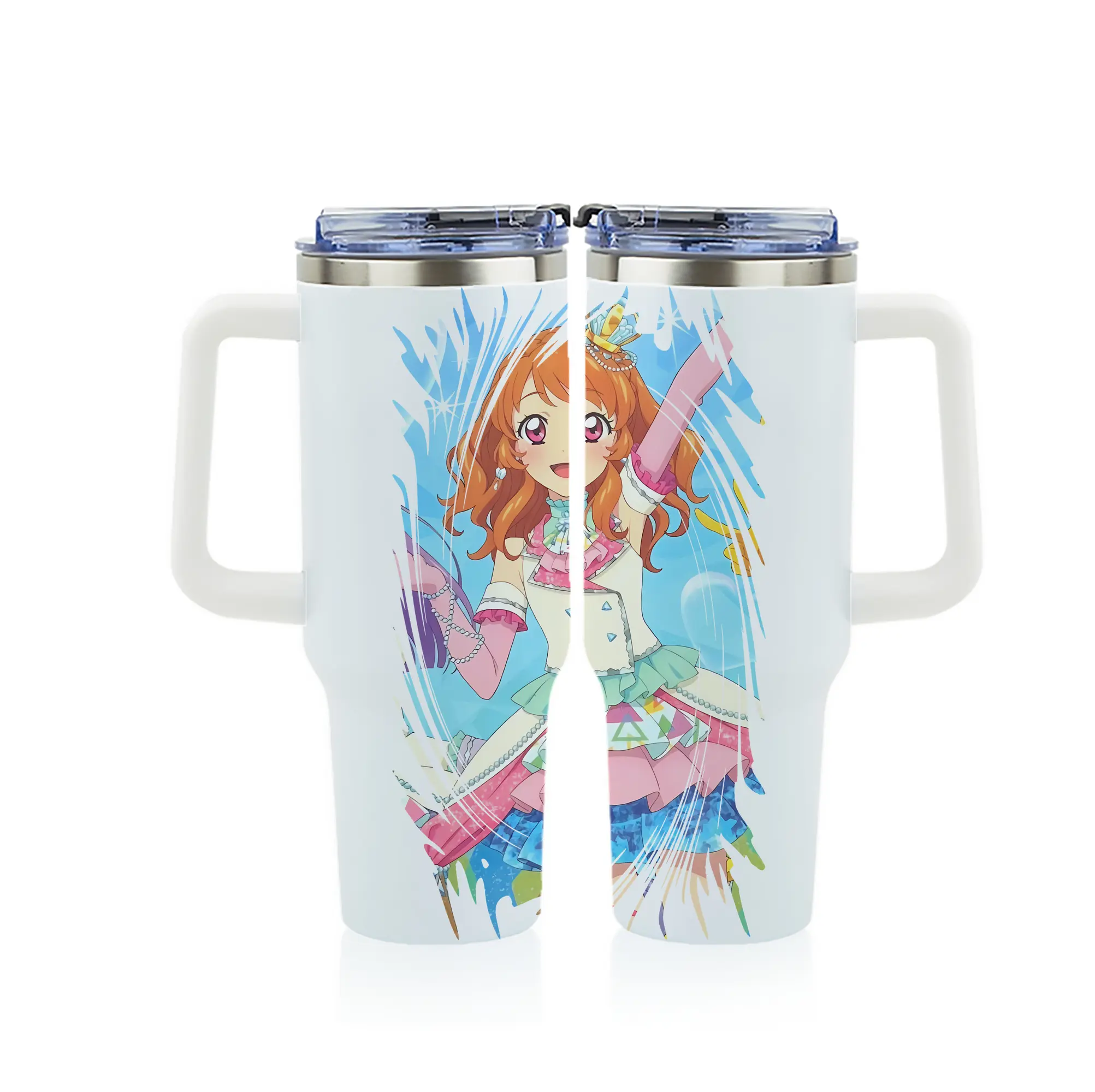 アイカツ グッズ 大空 あかり - 1200mL フルプリント車用タンブラー ・ 304ステンレス 内側 ・ 201ステンレス 外側 ・ 保温 保冷 ・ 通勤 ドライブ アウトドア用