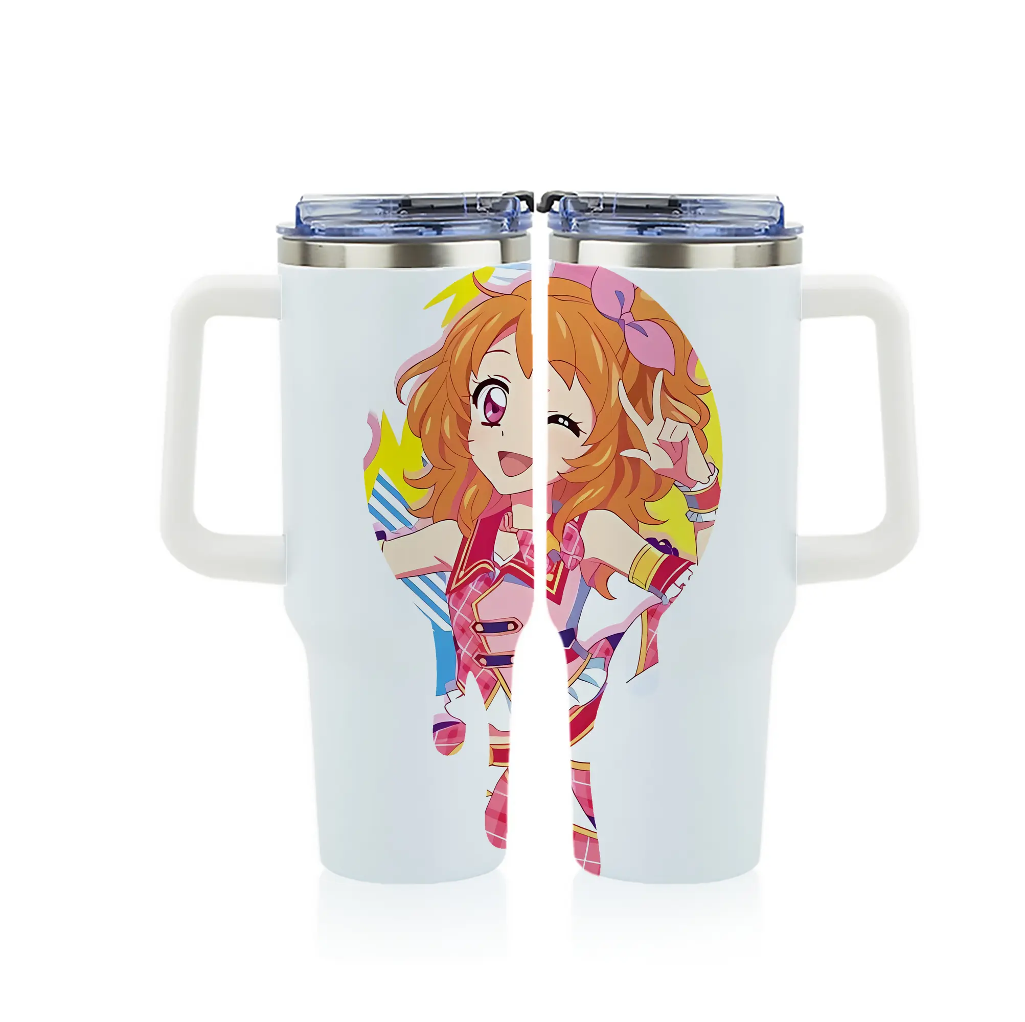 アイカツ グッズ 大空 あかり - 1200mL フルプリント車用タンブラー ・ 304ステンレス 内側 ・ 201ステンレス 外側 ・ 保温 保冷 ・ 通勤 ドライブ アウトドア用