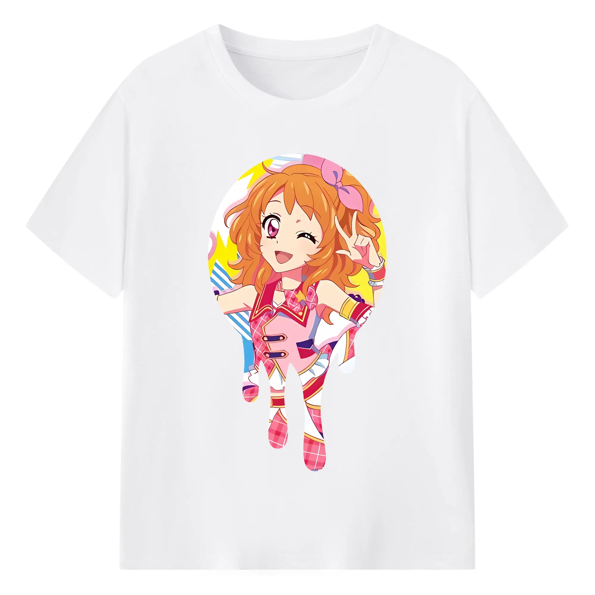 アイカツ グッズ 大空 あかり - 綿100％ 半袖Tシャツ ・ フロントプリント ・ 快適 通気性 ・ 日常使い 散歩 スポーツ用
