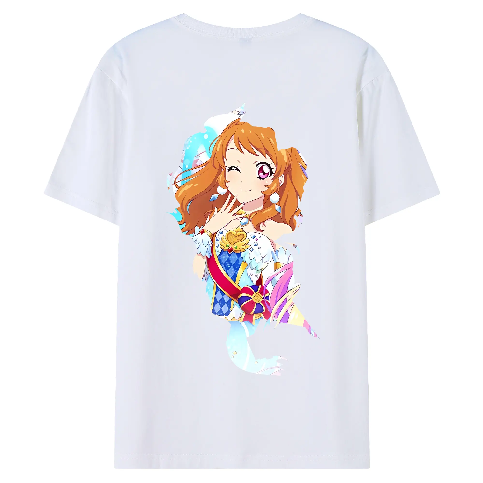 アイカツ グッズ 大空 あかり - 綿100％ 半袖Tシャツ ・ バックプリント ・ 快適 通気性 ・ 日常使い 散歩 スポーツ用