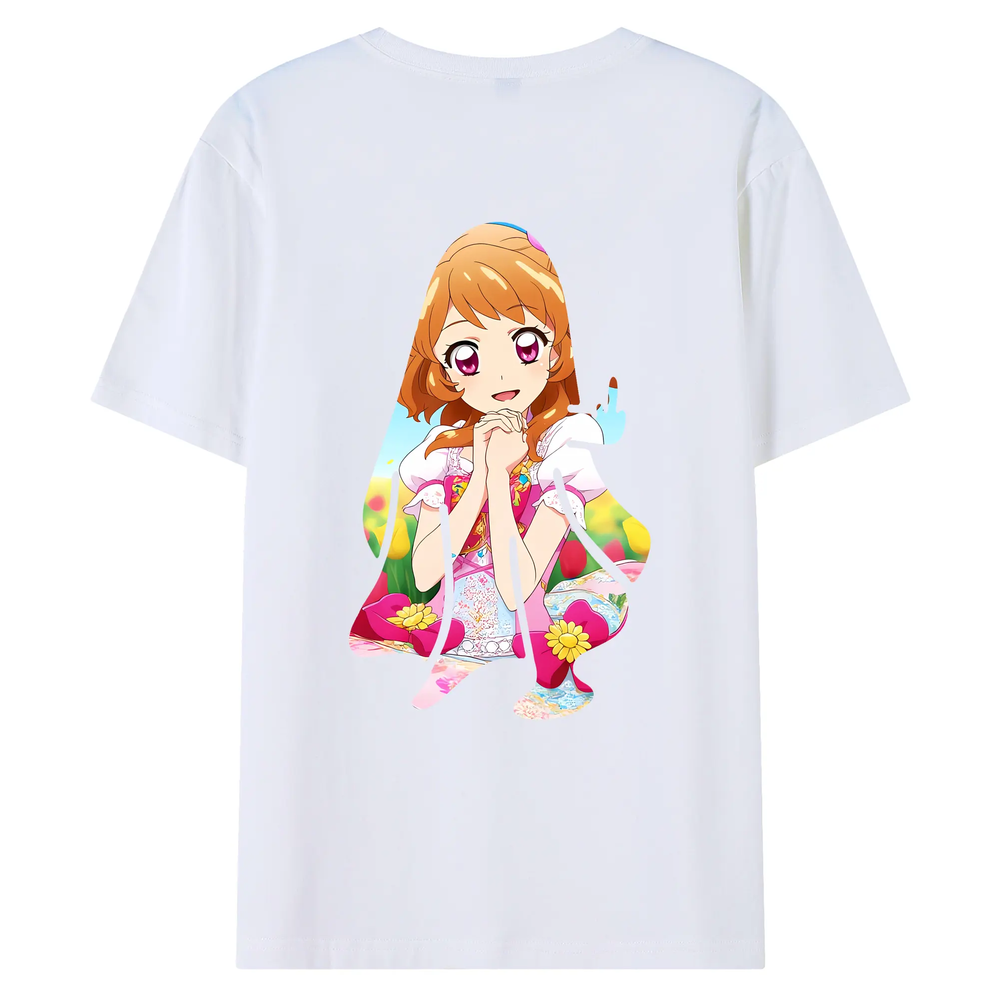 アイカツ グッズ 大空 あかり - 綿100％ 半袖Tシャツ ・ バックプリント ・ 快適 通気性 ・ 日常使い 散歩 スポーツ用