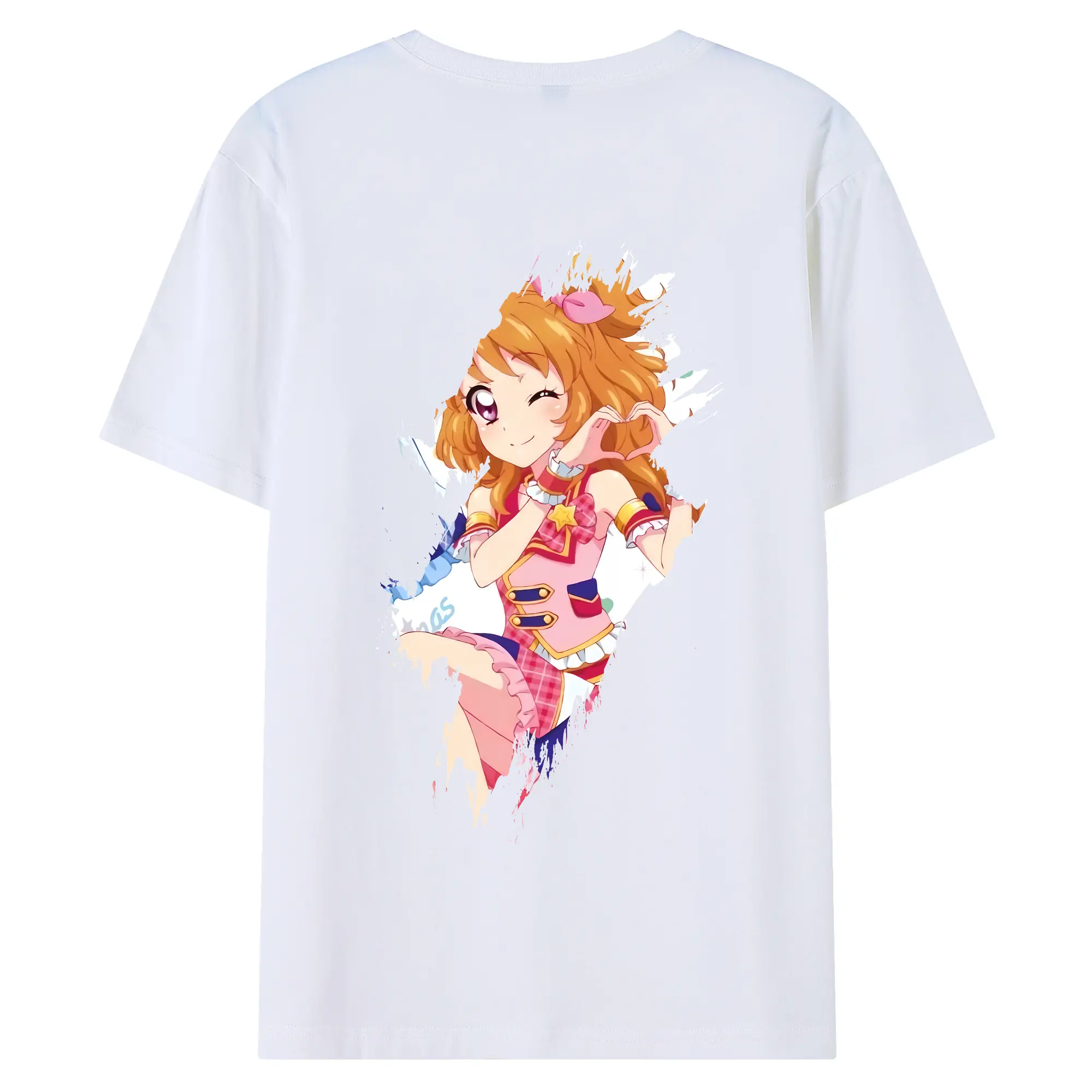 アイカツ グッズ 大空 あかり - 綿100％ 半袖Tシャツ ・ バックプリント ・ 快適 通気性 ・ 日常使い 散歩 スポーツ用