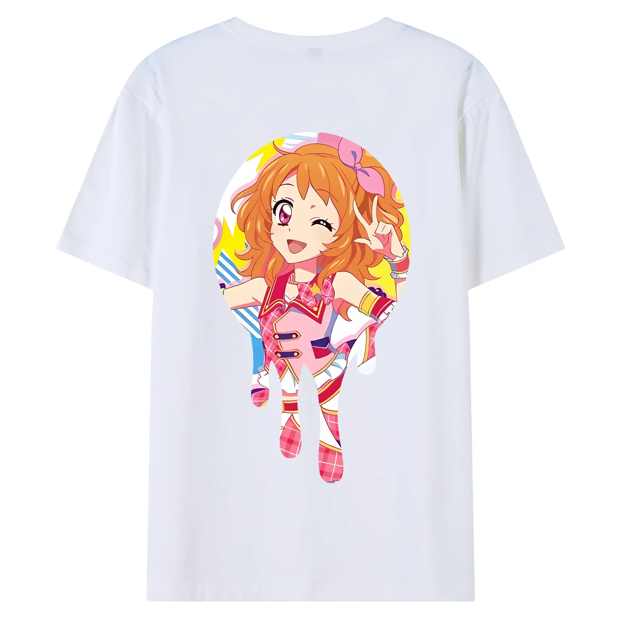 アイカツ グッズ 大空 あかり - 綿100％ 半袖Tシャツ ・ バックプリント ・ 快適 通気性 ・ 日常使い 散歩 スポーツ用