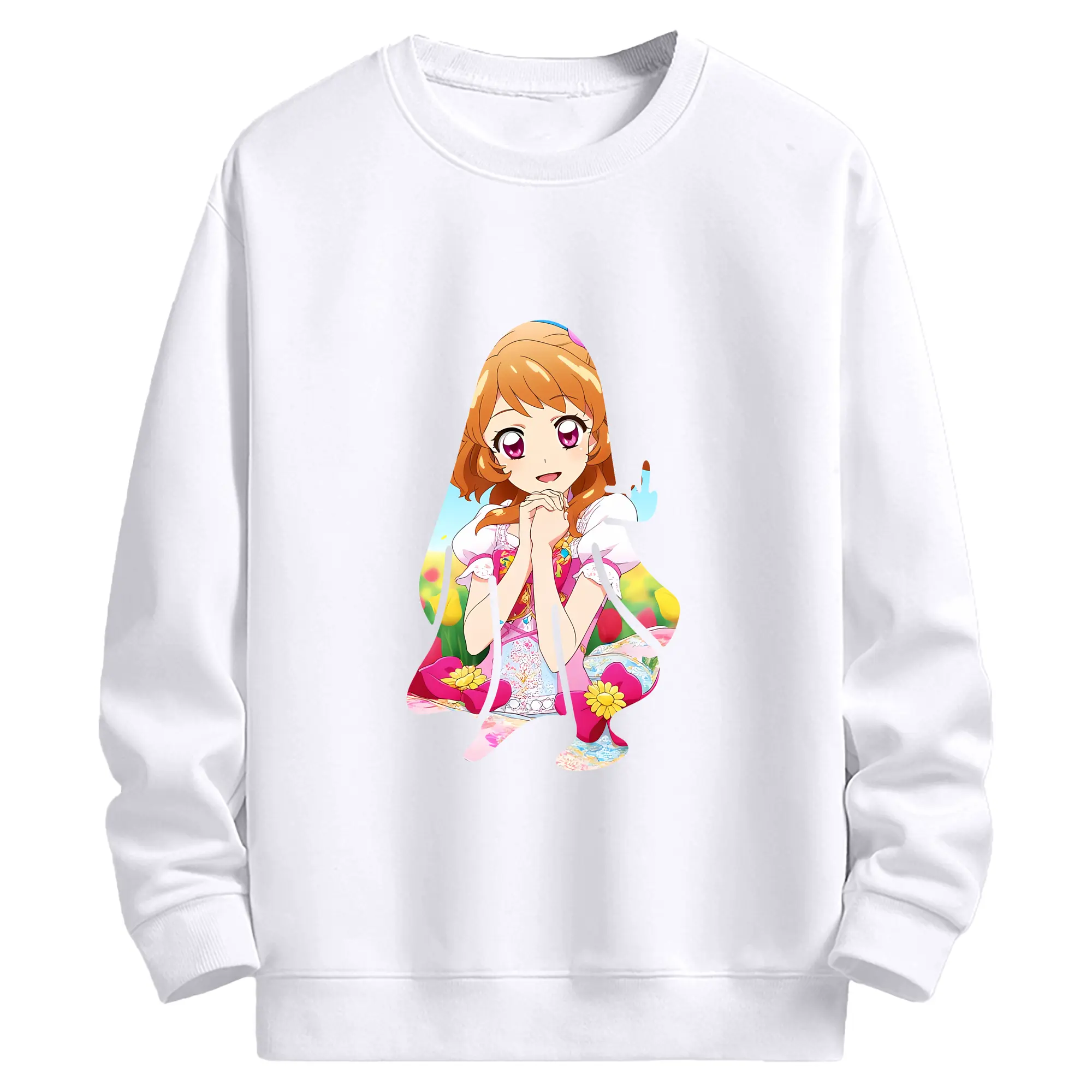 アイカツ グッズ 大空 あかり - 高品質 クルーネック スウェット ・ コットン59％ ポリエステル41％ ・ ユニセックス 長袖 トレーナー ・ カジュアル デイリー スポーツ 散歩用