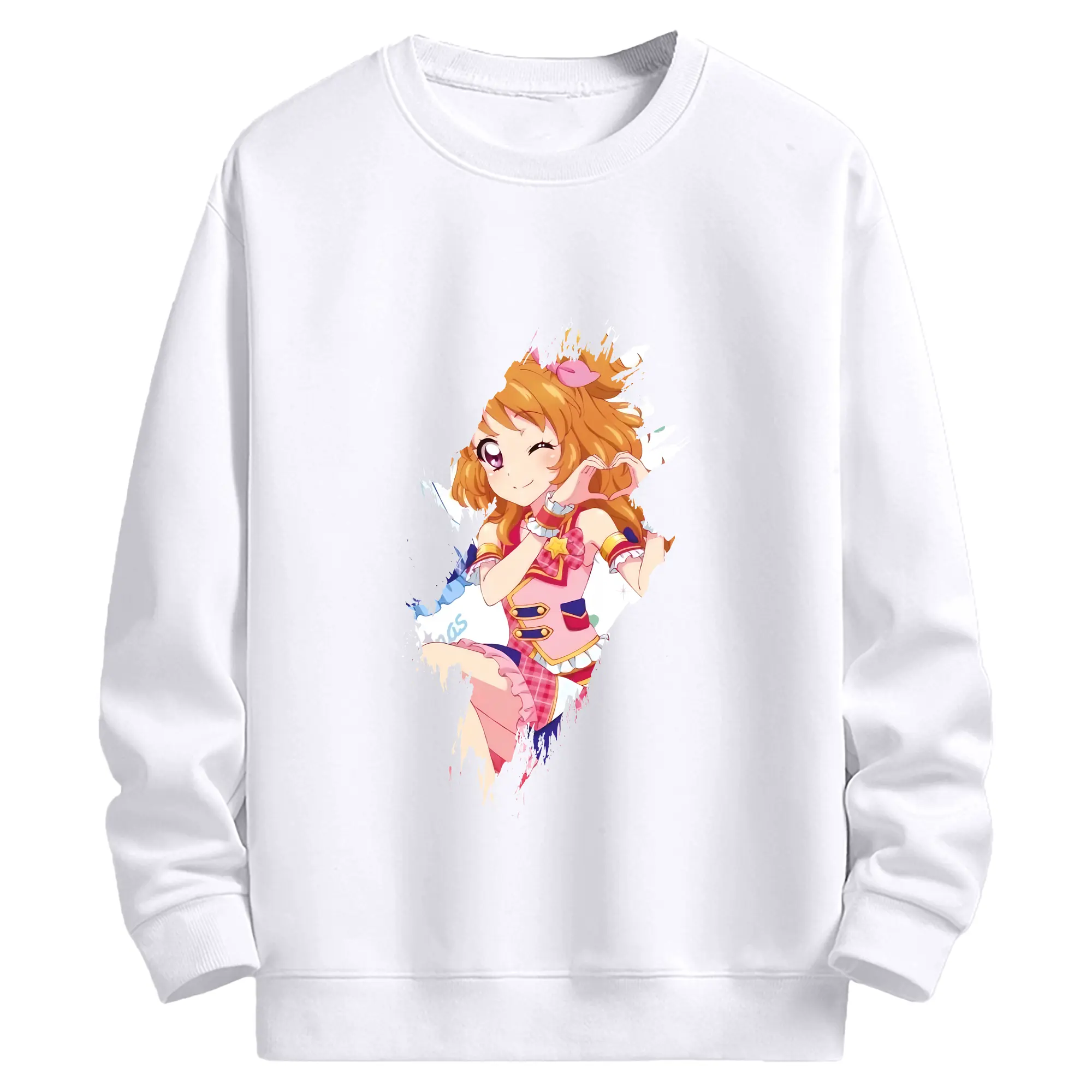 アイカツ グッズ 大空 あかり - 高品質 クルーネック スウェット ・ コットン59％ ポリエステル41％ ・ ユニセックス 長袖 トレーナー ・ カジュアル デイリー スポーツ 散歩用