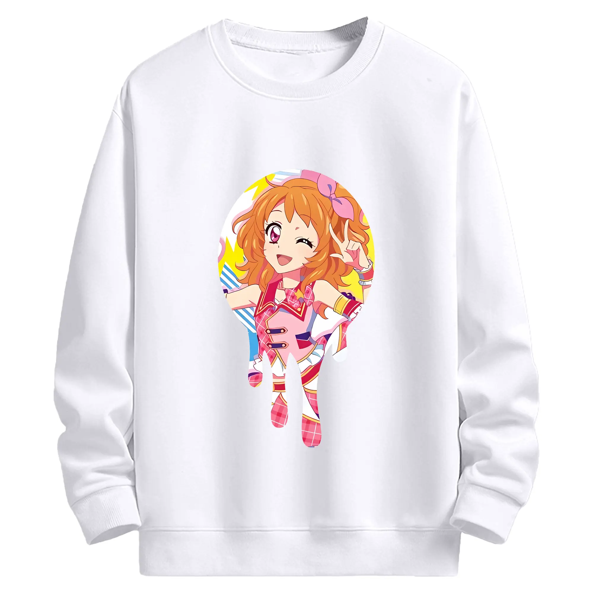 アイカツ グッズ 大空 あかり - 高品質 クルーネック スウェット ・ コットン59％ ポリエステル41％ ・ ユニセックス 長袖 トレーナー ・ カジュアル デイリー スポーツ 散歩用