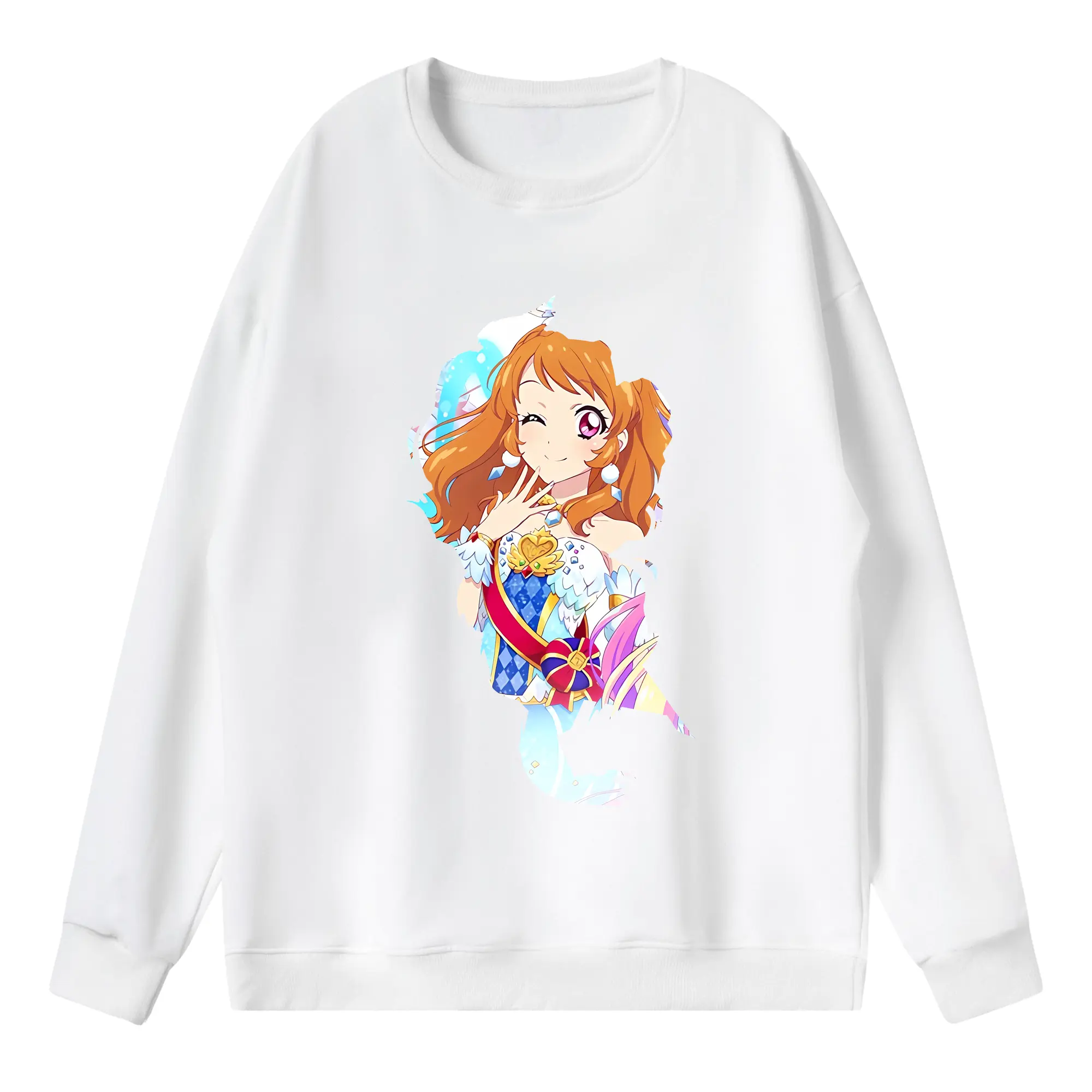 アイカツ グッズ 大空 あかり - 薄手 クルーネック スウェット 裏毛260g · ポリエステル 春秋向け カジュアル 男女兼用 · トレーナー デイリー スポーツ 散歩に最適