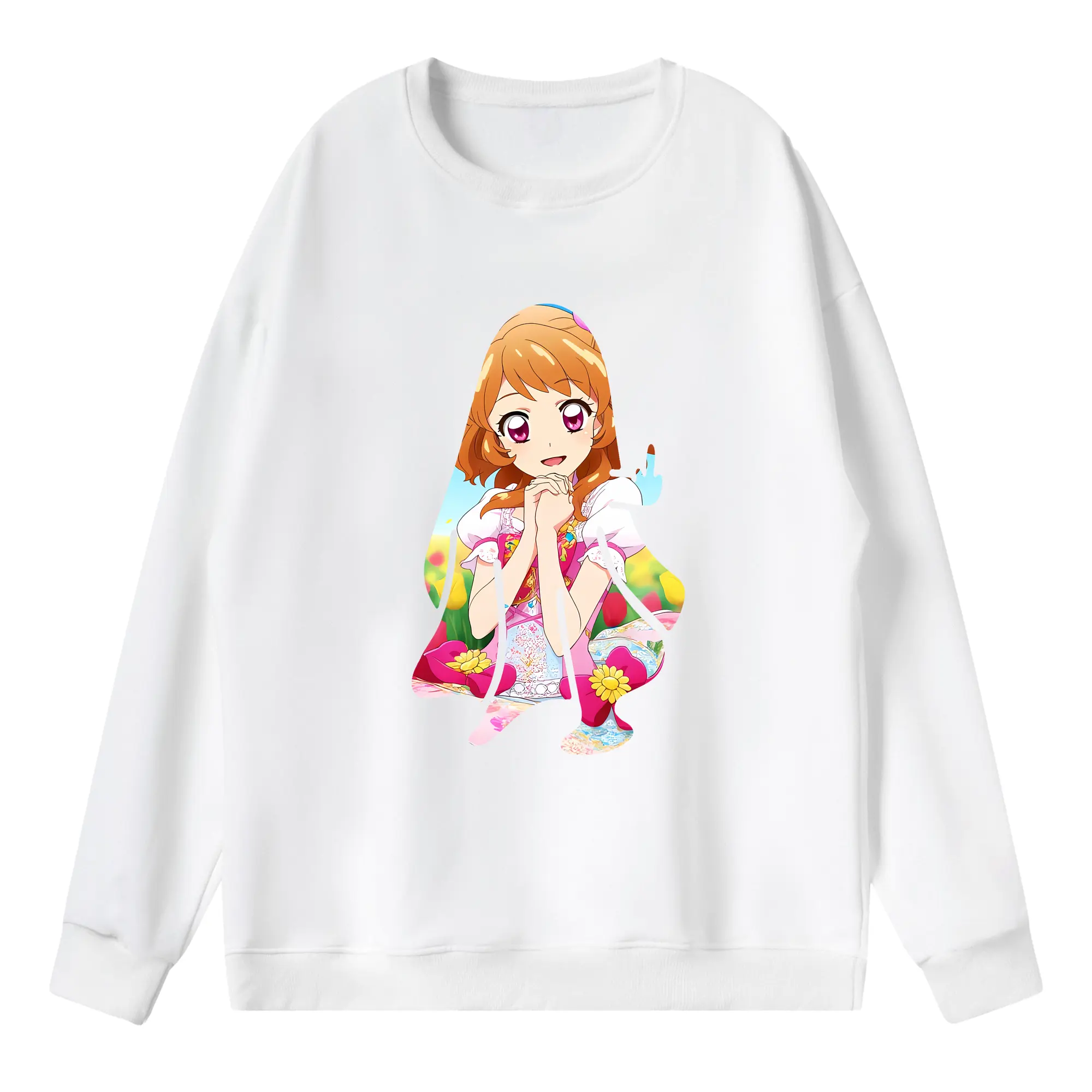 アイカツ グッズ 大空 あかり - 薄手 クルーネック スウェット 裏毛260g · ポリエステル 春秋向け カジュアル 男女兼用 · トレーナー デイリー スポーツ 散歩に最適