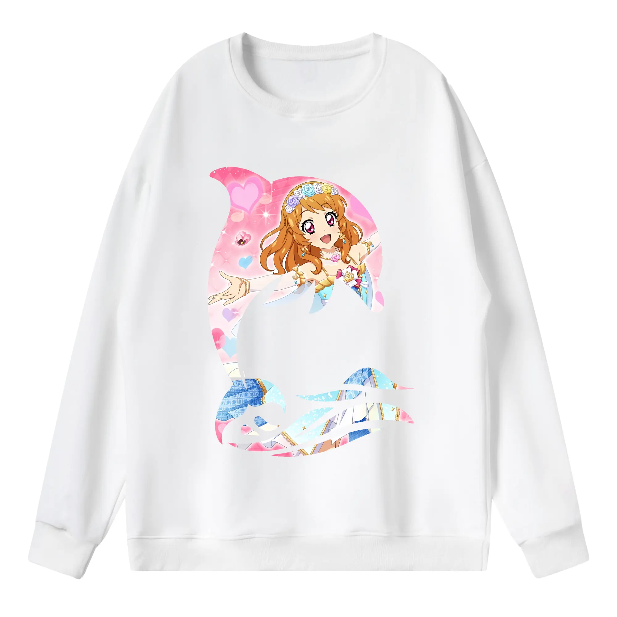 アイカツ グッズ 大空 あかり - 薄手 クルーネック スウェット 裏毛260g · ポリエステル 春秋向け カジュアル 男女兼用 · トレーナー デイリー スポーツ 散歩に最適