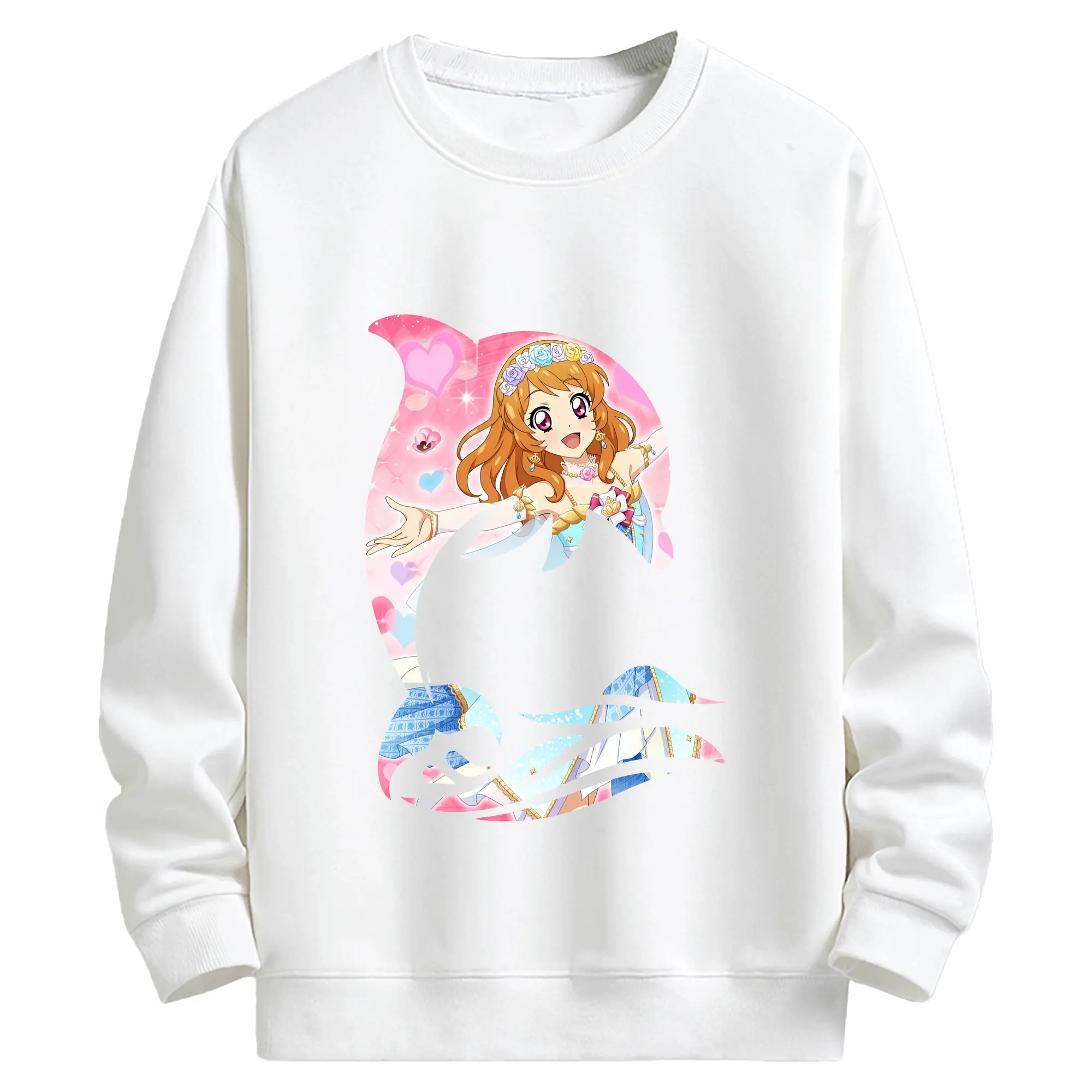 アイカツ グッズ 大空 あかり - キッズ クルーネックスウェットシャツ ・ フロントプリント ・ 綿80％ ポリエステル20％ ・ 快適 通学 スポーツ 日常使い お散歩用