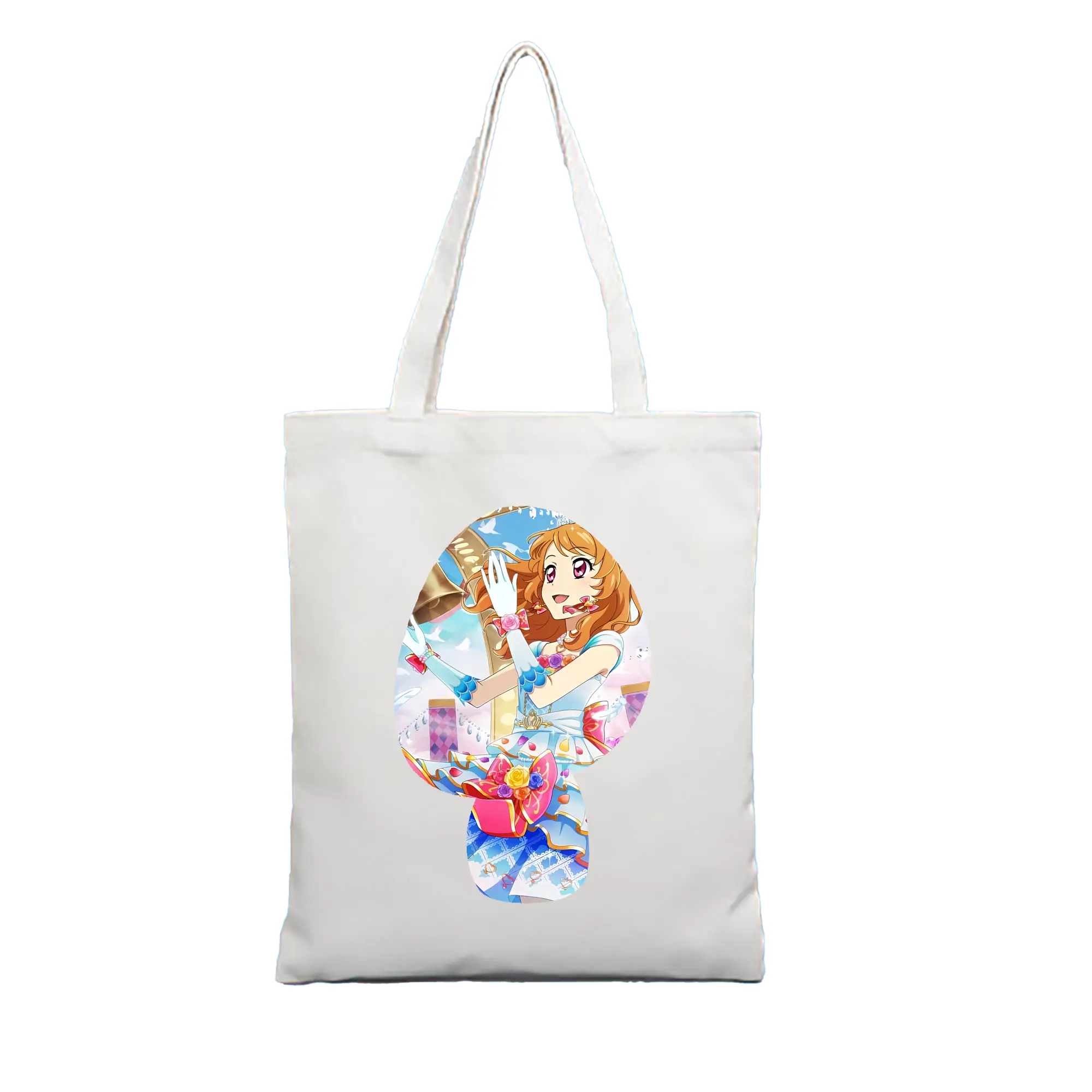 アイカツ グッズ 大空 あかり - 縦型キャンバス手提げバッグ（トートバッグ） ・ キャンバス素材 ・ ショッピング用 ・ 軽量 丈夫 お手入れ簡単