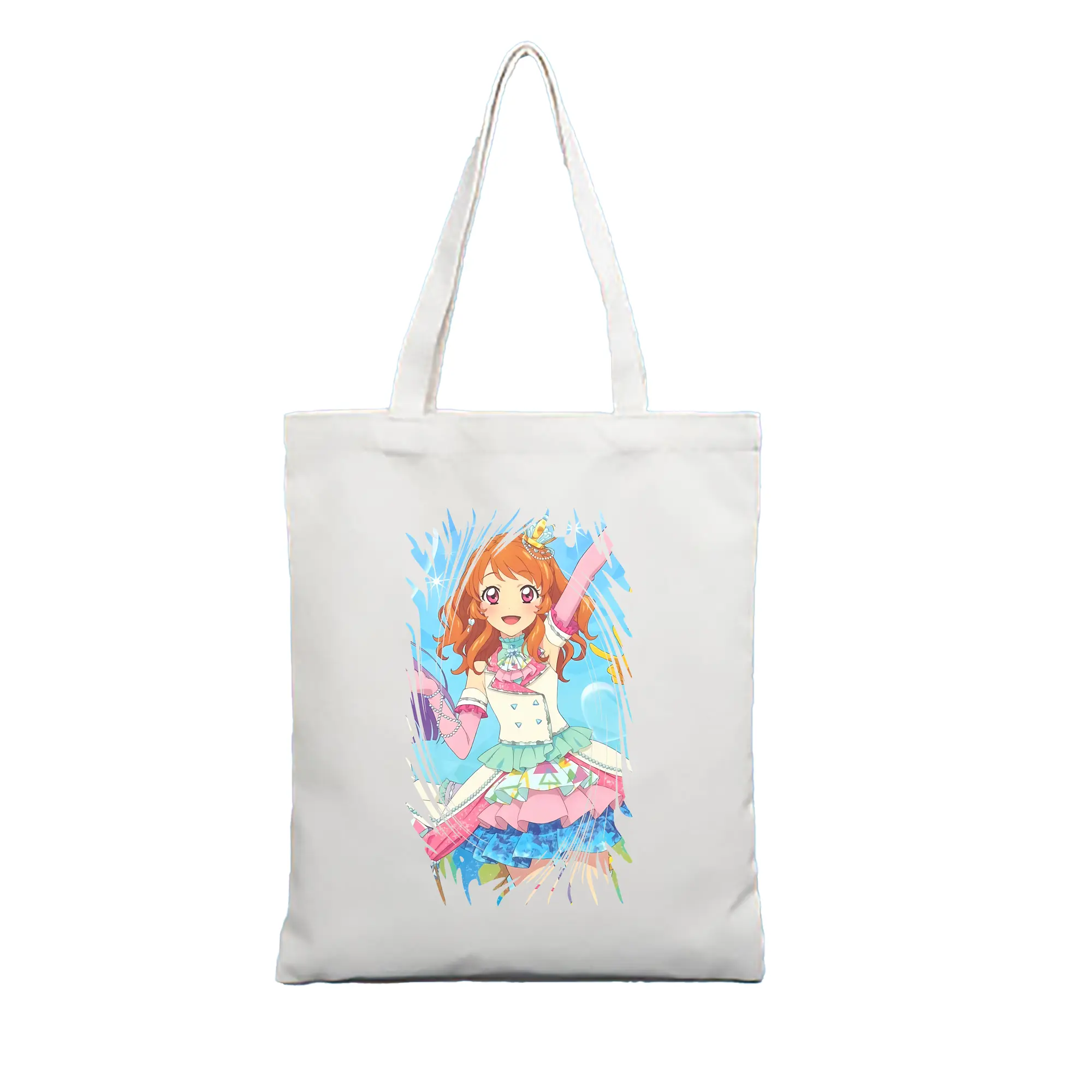 アイカツ グッズ 大空 あかり - 縦型キャンバス手提げバッグ（トートバッグ） ・ キャンバス素材 ・ ショッピング用 ・ 軽量 丈夫 お手入れ簡単