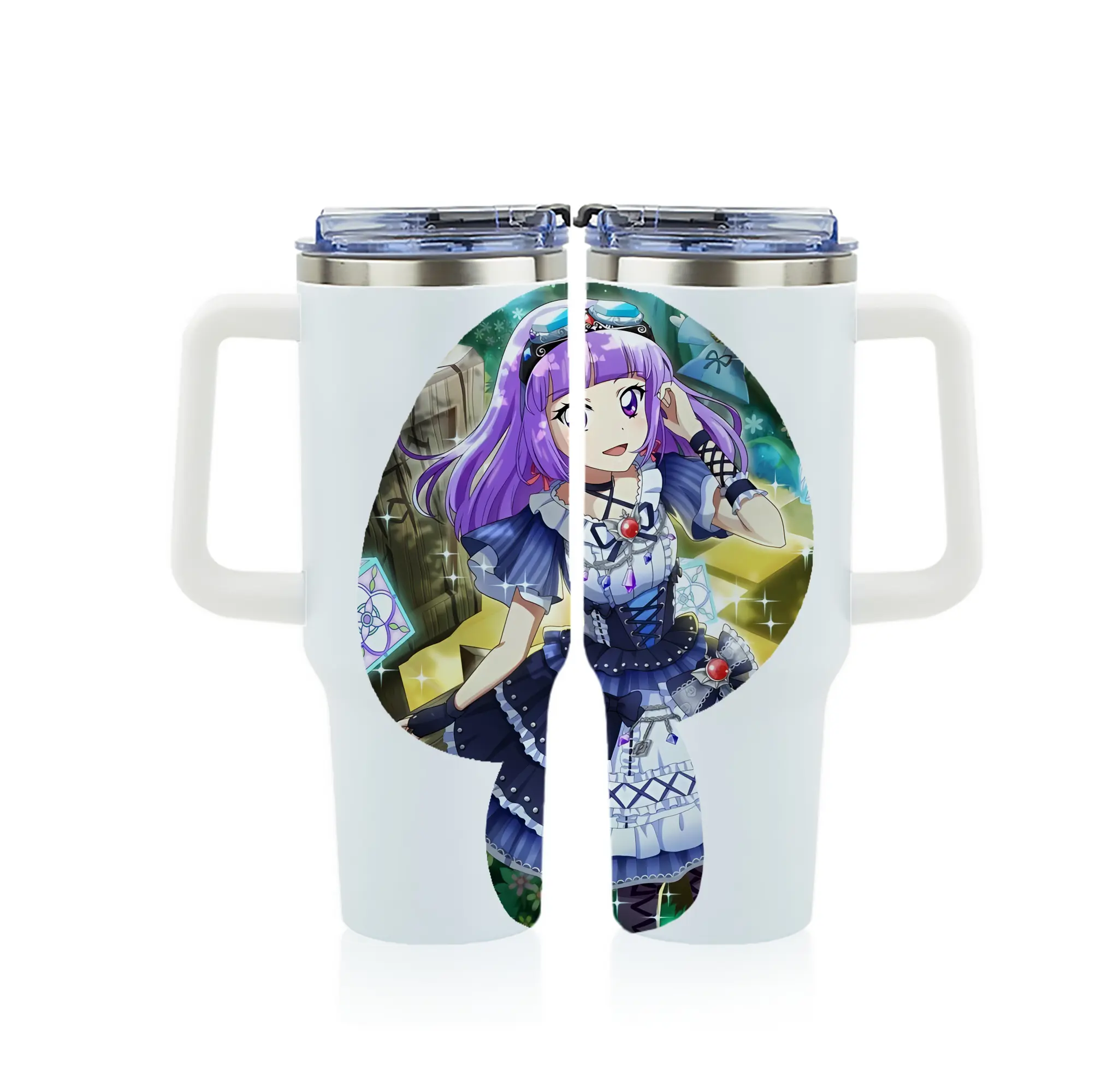 アイカツ グッズ 氷上 スミレ - 1200mL フルプリント車用タンブラー ・ 304ステンレス 内側 ・ 201ステンレス 外側 ・ 保温 保冷 ・ 通勤 ドライブ アウトドア用