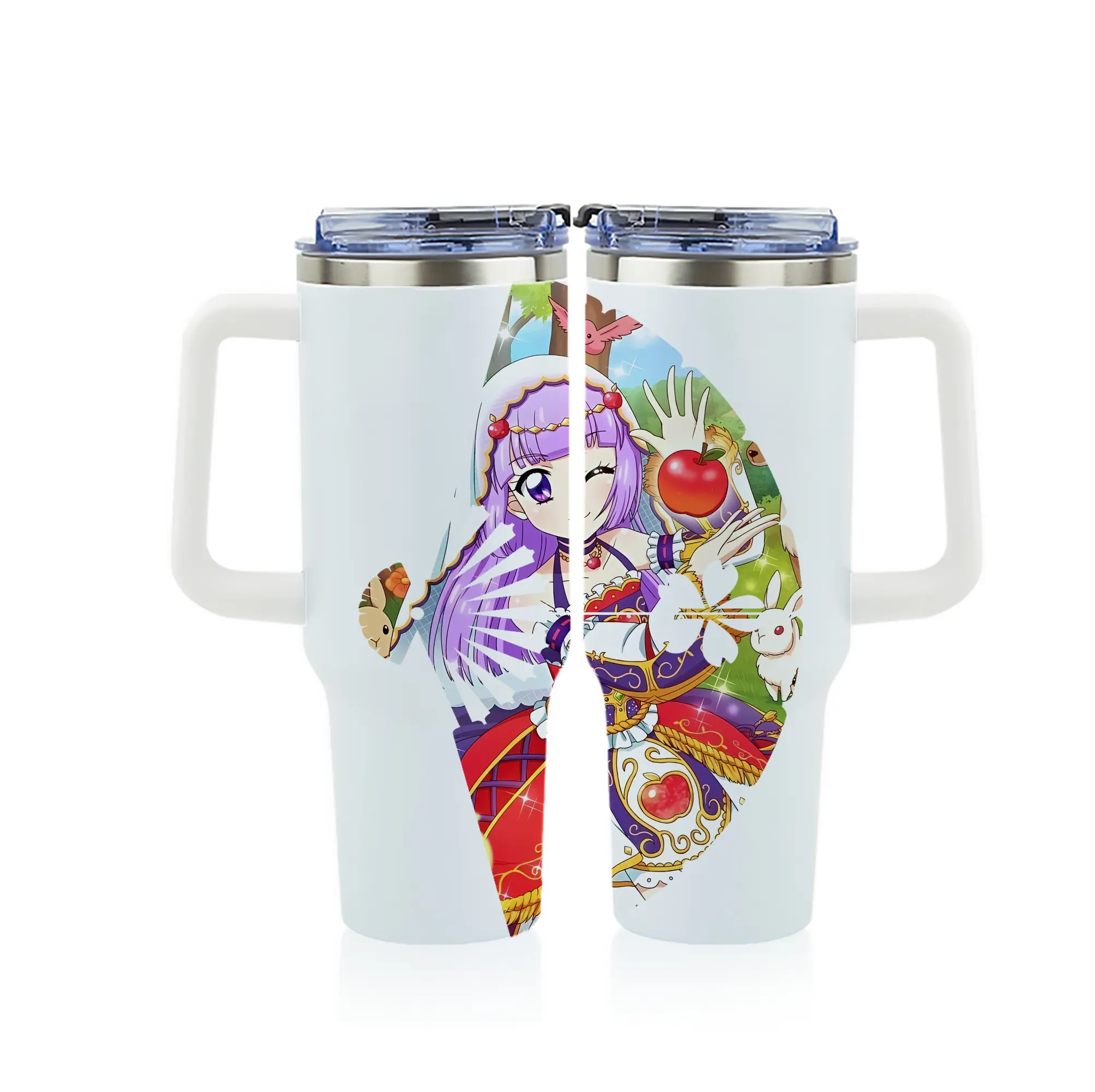アイカツ グッズ 氷上 スミレ - 1200mL フルプリント車用タンブラー ・ 304ステンレス 内側 ・ 201ステンレス 外側 ・ 保温 保冷 ・ 通勤 ドライブ アウトドア用