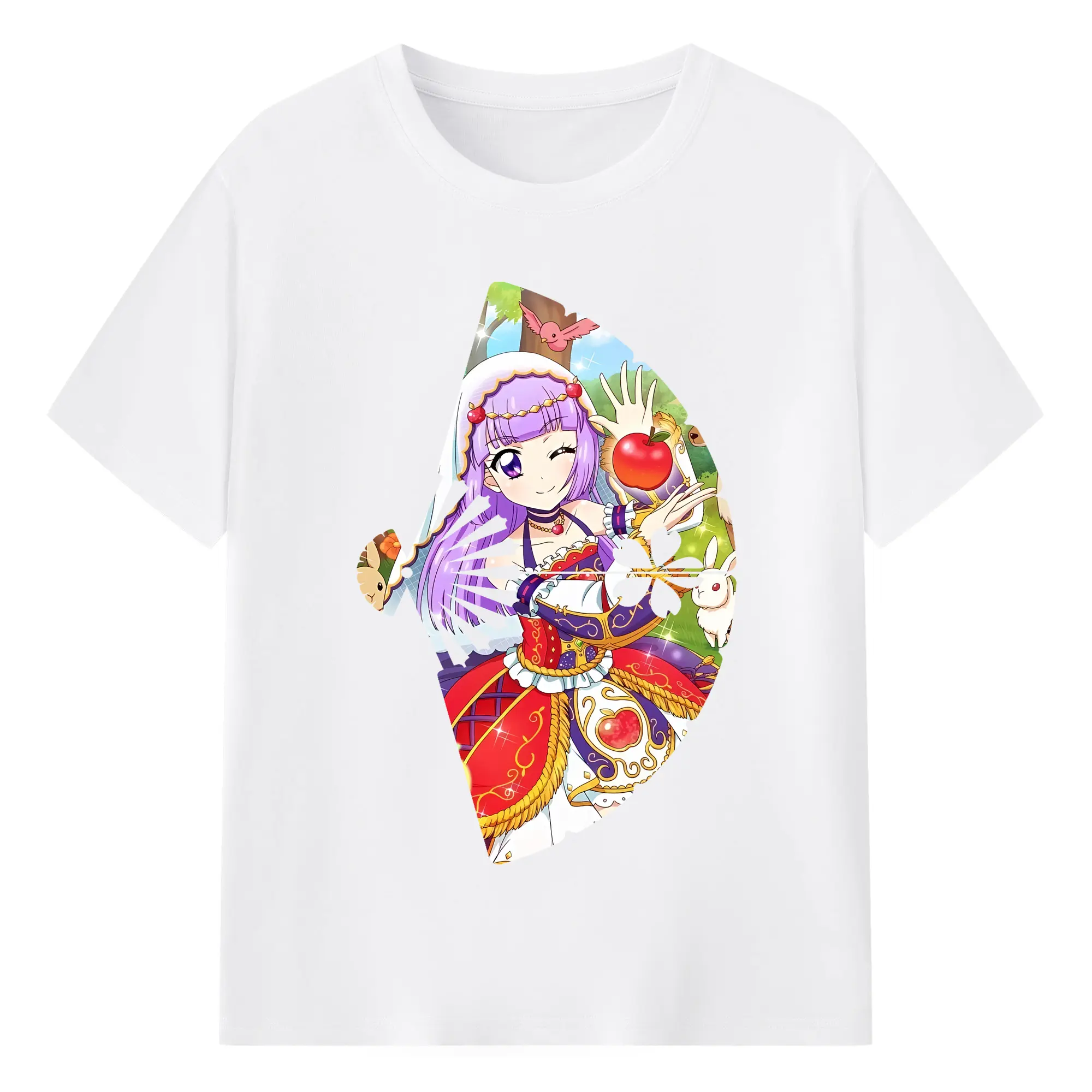 アイカツ グッズ 氷上 スミレ - 綿100％ 半袖Tシャツ ・ フロントプリント ・ 快適 通気性 ・ 日常使い 散歩 スポーツ用