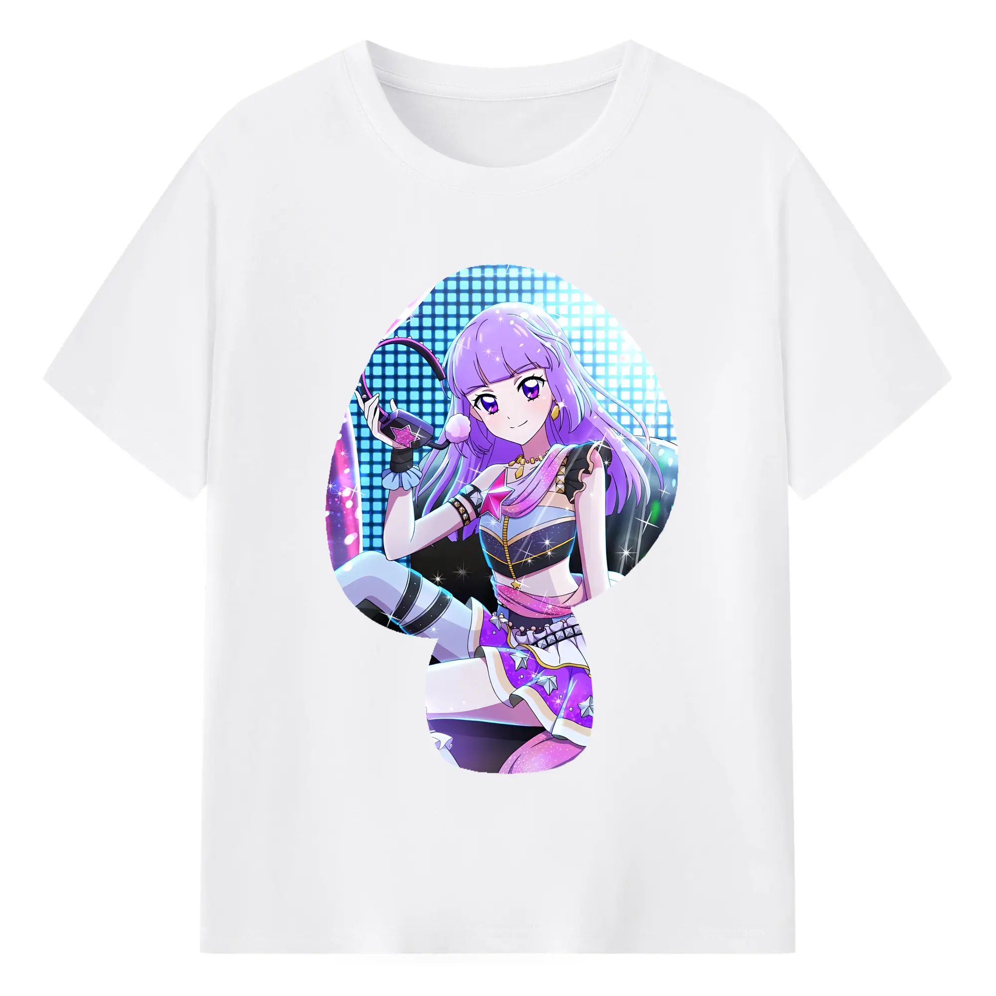 アイカツ グッズ 氷上 スミレ - 綿100％ 半袖Tシャツ ・ フロントプリント ・ 快適 通気性 ・ 日常使い 散歩 スポーツ用