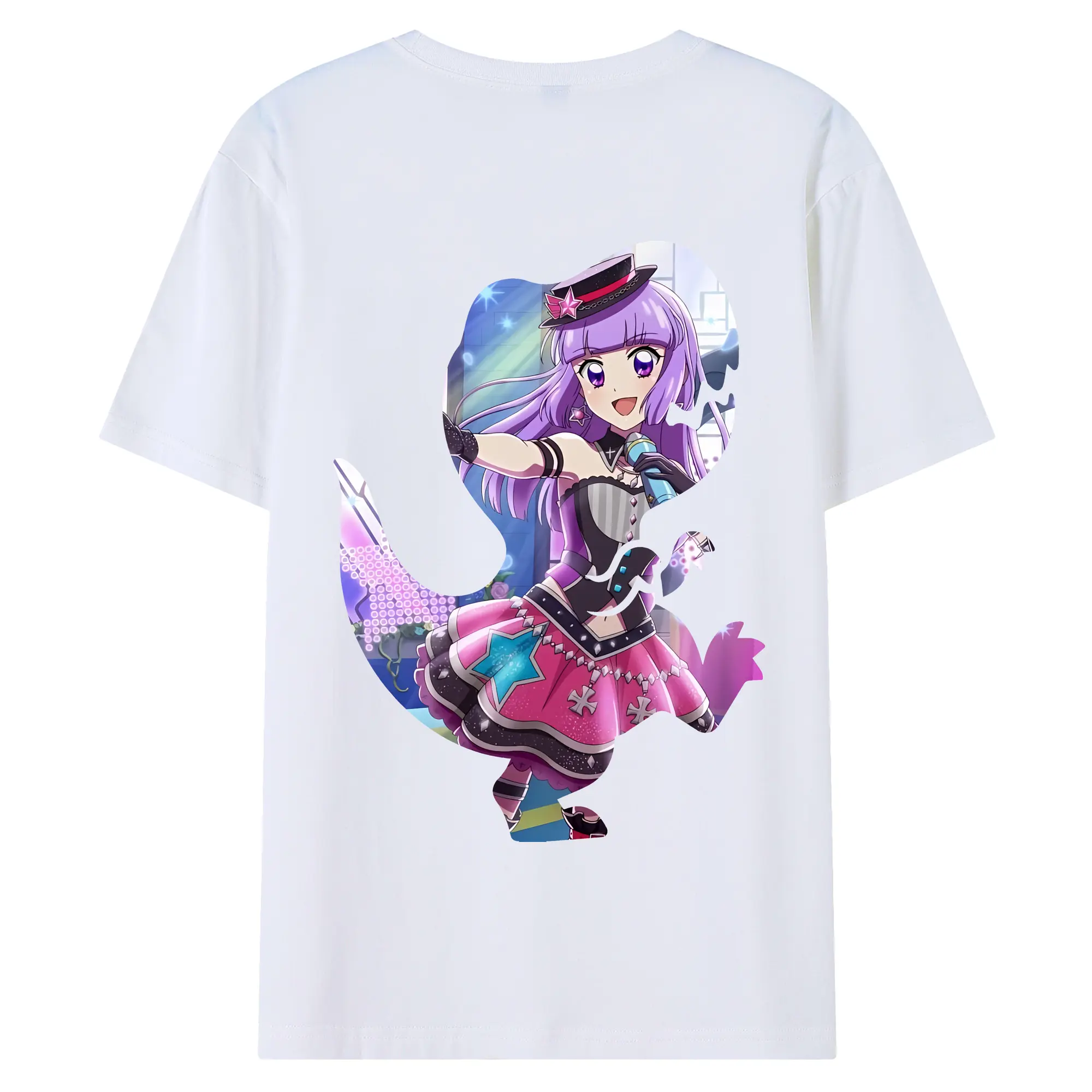 アイカツ グッズ 氷上 スミレ - 綿100％ 半袖Tシャツ ・ バックプリント ・ 快適 通気性 ・ 日常使い 散歩 スポーツ用