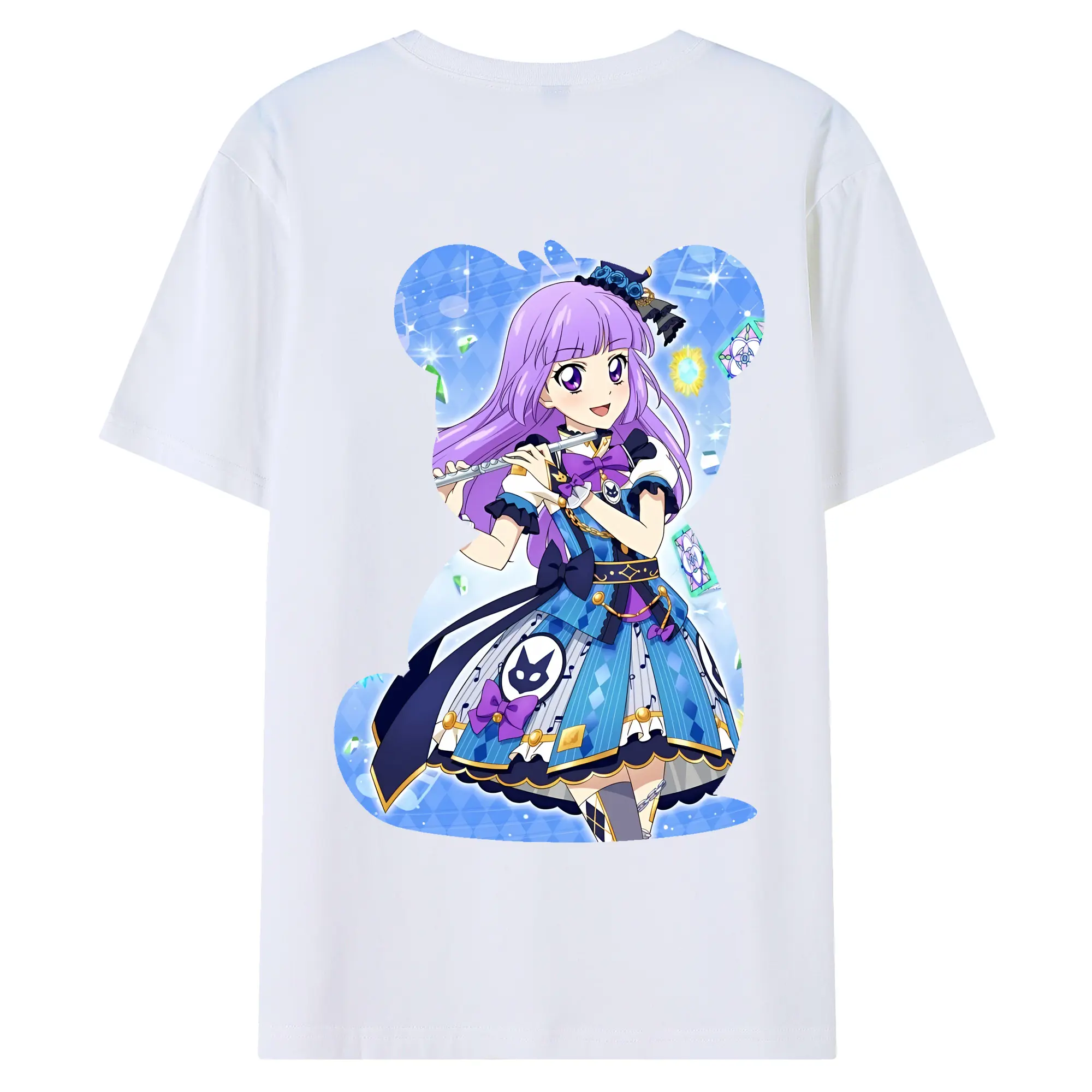 アイカツ グッズ 氷上 スミレ - 綿100％ 半袖Tシャツ ・ バックプリント ・ 快適 通気性 ・ 日常使い 散歩 スポーツ用