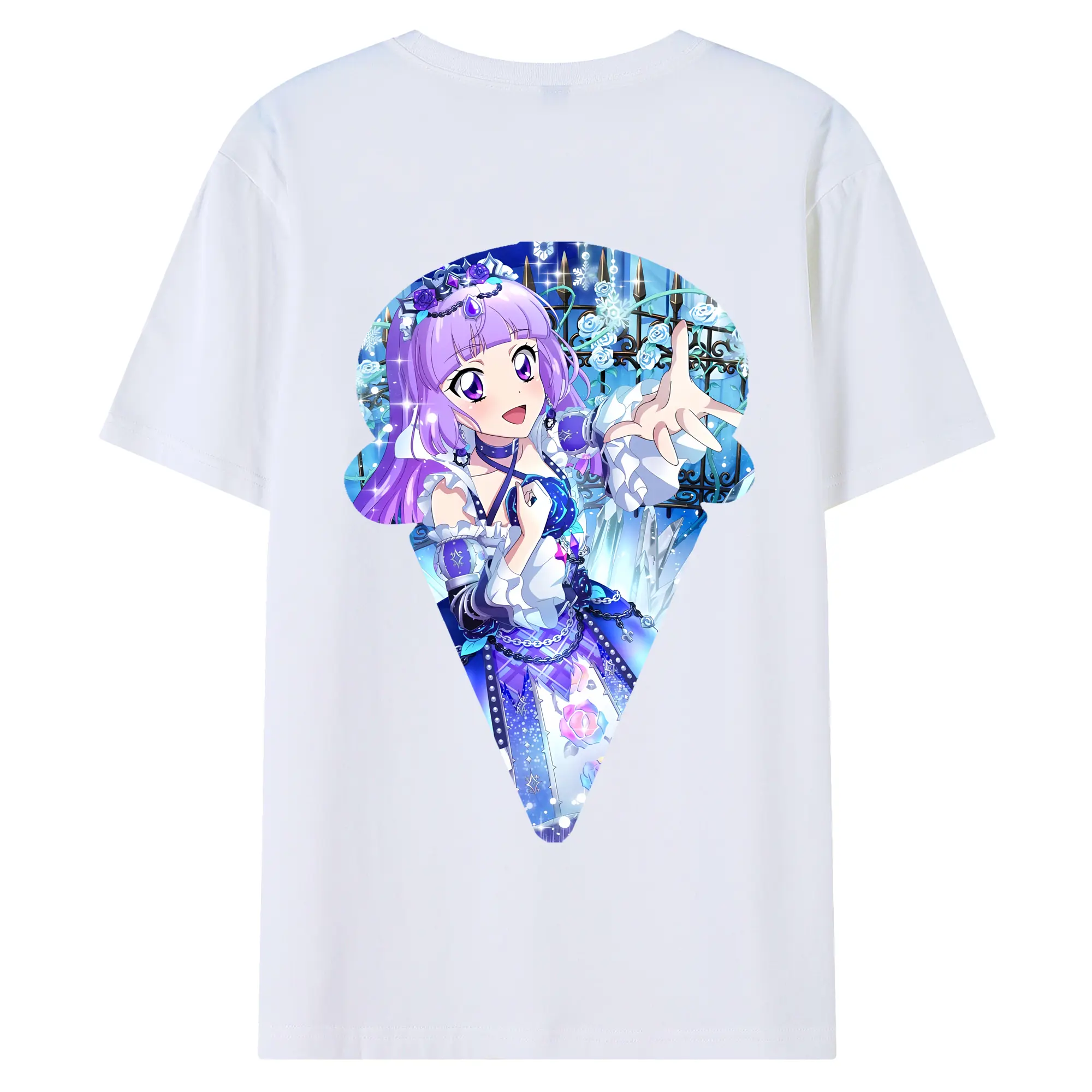 アイカツ グッズ 氷上 スミレ - 綿100％ 半袖Tシャツ ・ バックプリント ・ 快適 通気性 ・ 日常使い 散歩 スポーツ用