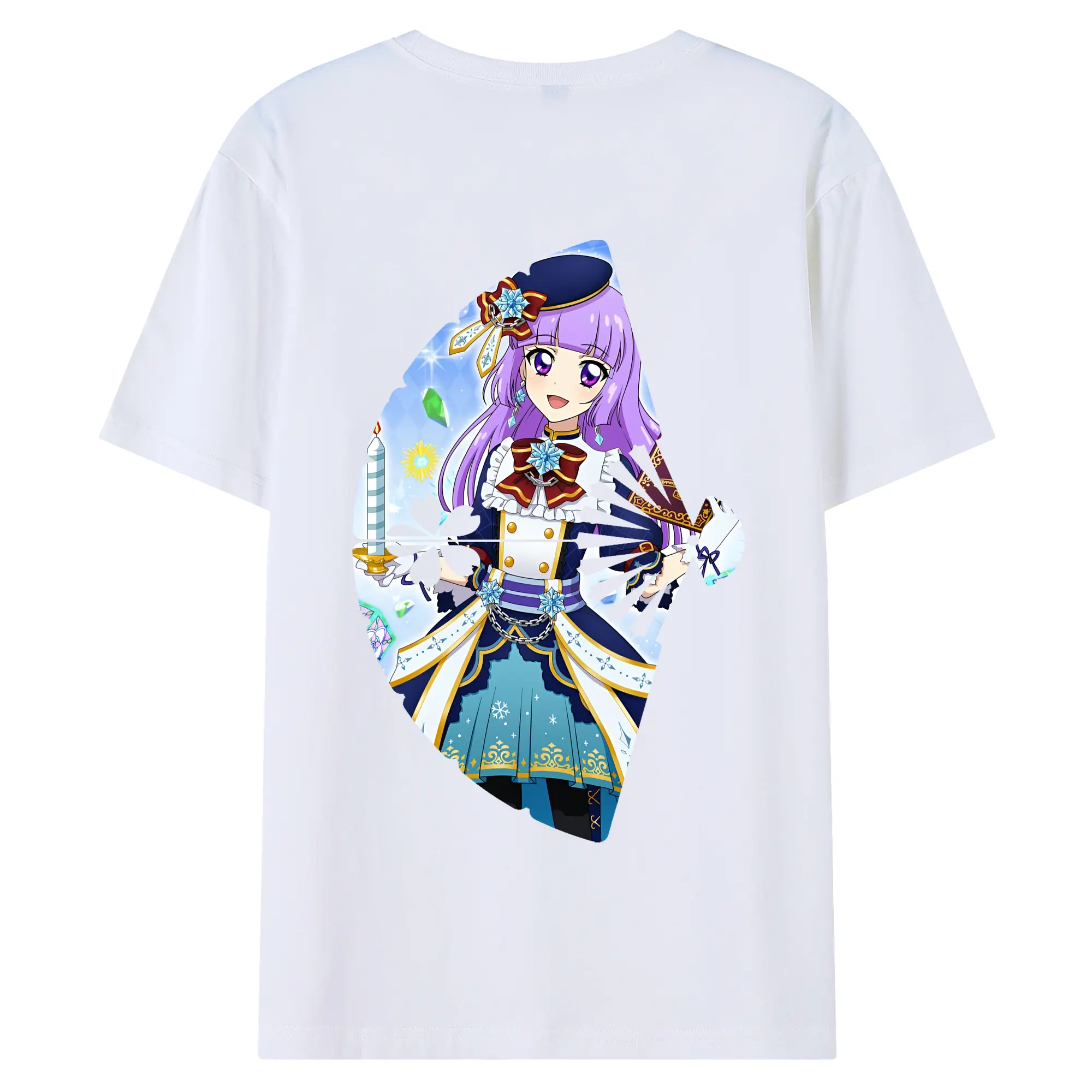 アイカツ グッズ 氷上 スミレ - 綿100％ 半袖Tシャツ ・ バックプリント ・ 快適 通気性 ・ 日常使い 散歩 スポーツ用