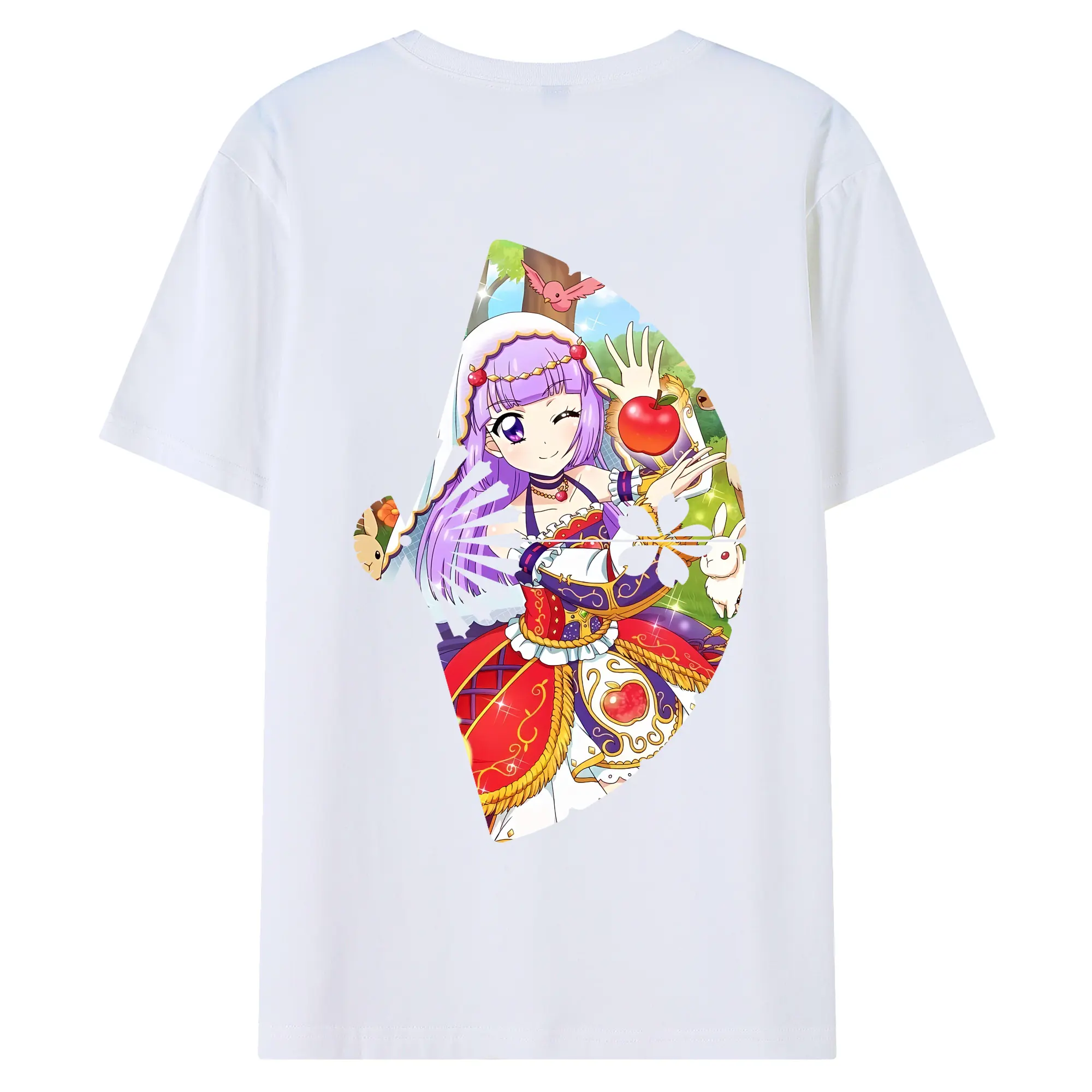 アイカツ グッズ 氷上 スミレ - 綿100％ 半袖Tシャツ ・ バックプリント ・ 快適 通気性 ・ 日常使い 散歩 スポーツ用