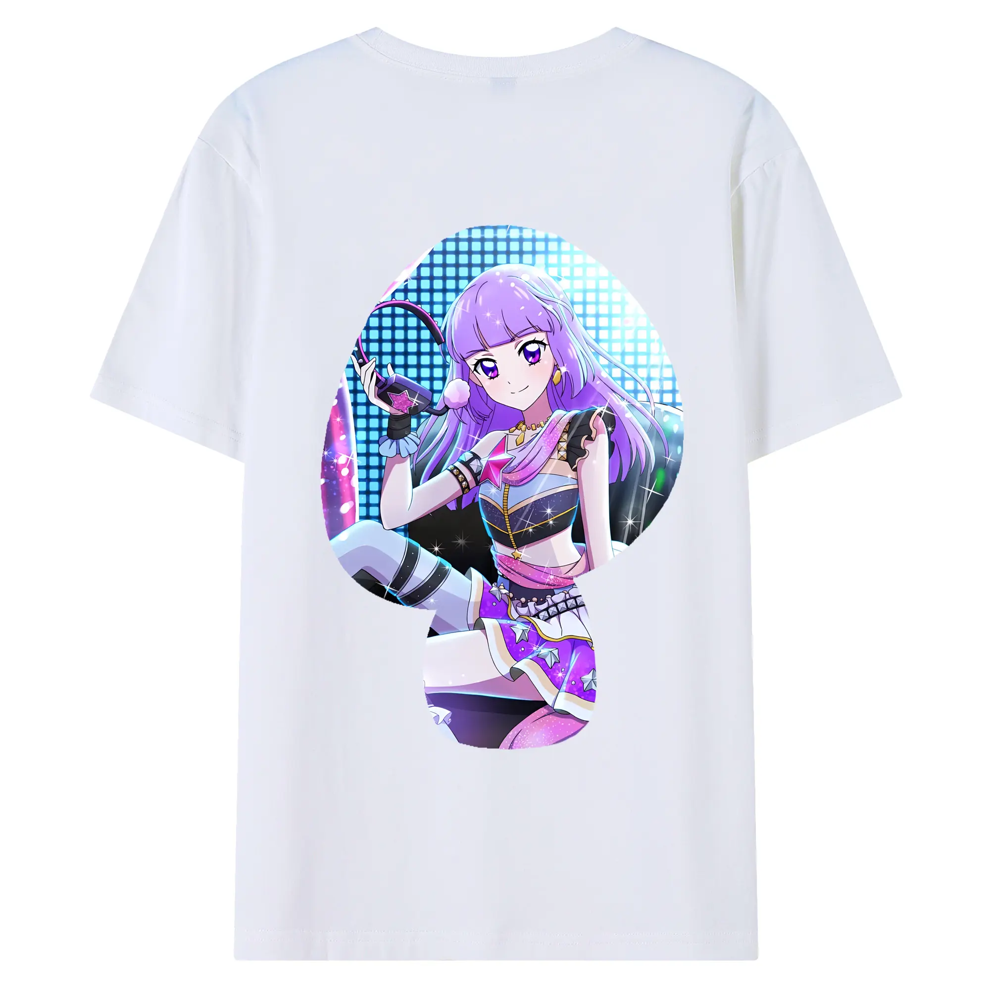 アイカツ グッズ 氷上 スミレ - 綿100％ 半袖Tシャツ ・ バックプリント ・ 快適 通気性 ・ 日常使い 散歩 スポーツ用