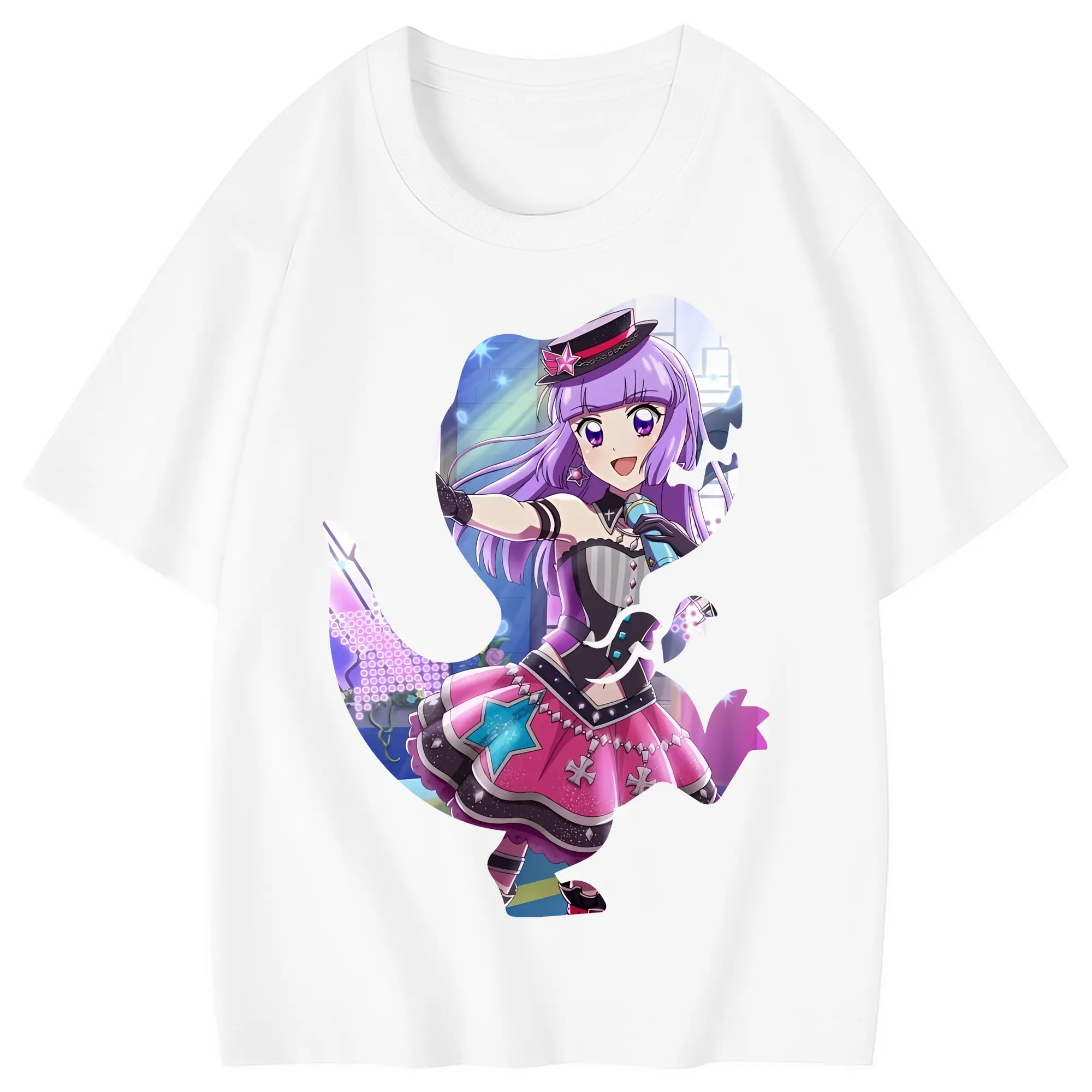 アイカツ グッズ 氷上 スミレ - 綿100％ キッズTシャツ ・ フロントプリント ・ 快適 通気性 ・ スポーツ カジュアル 散歩用