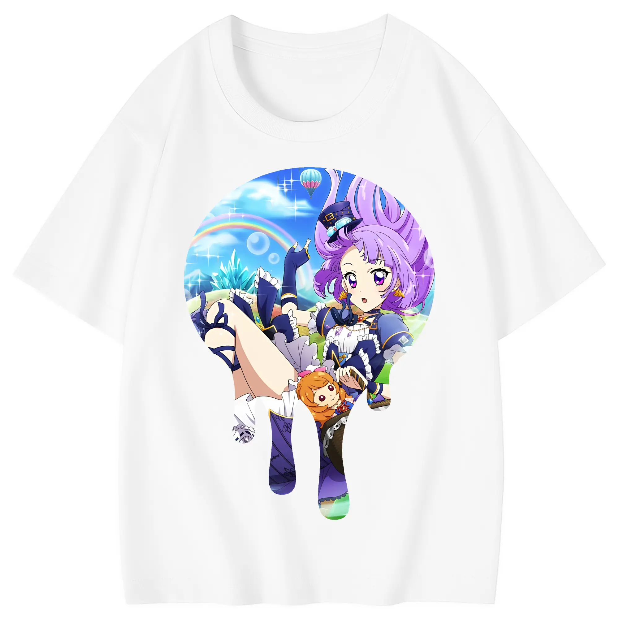アイカツ グッズ 氷上 スミレ - 綿100％ キッズTシャツ ・ フロントプリント ・ 快適 通気性 ・ スポーツ カジュアル 散歩用