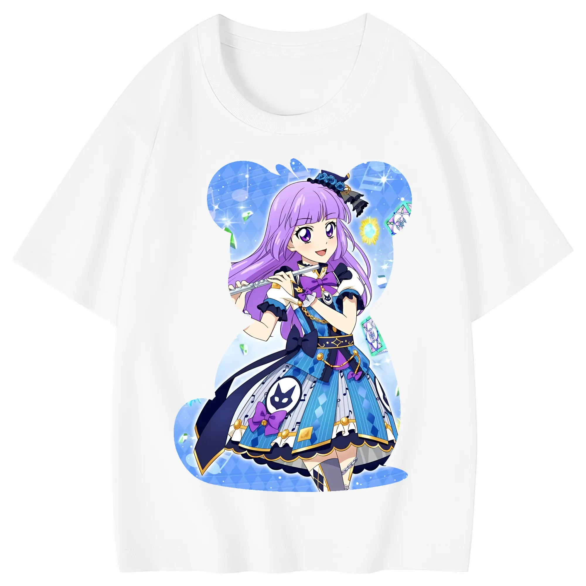 アイカツ グッズ 氷上 スミレ - 綿100％ キッズTシャツ ・ フロントプリント ・ 快適 通気性 ・ スポーツ カジュアル 散歩用